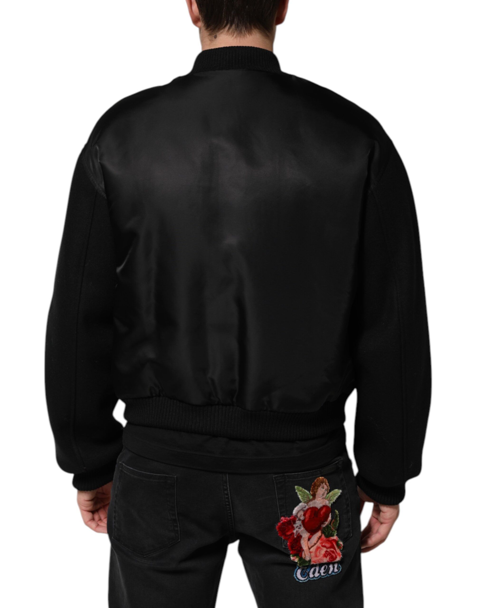 Polyester Logo Plaque Bomber Men's Jacket (Pre-Owned) - Dolce & Gabbana - Modalova