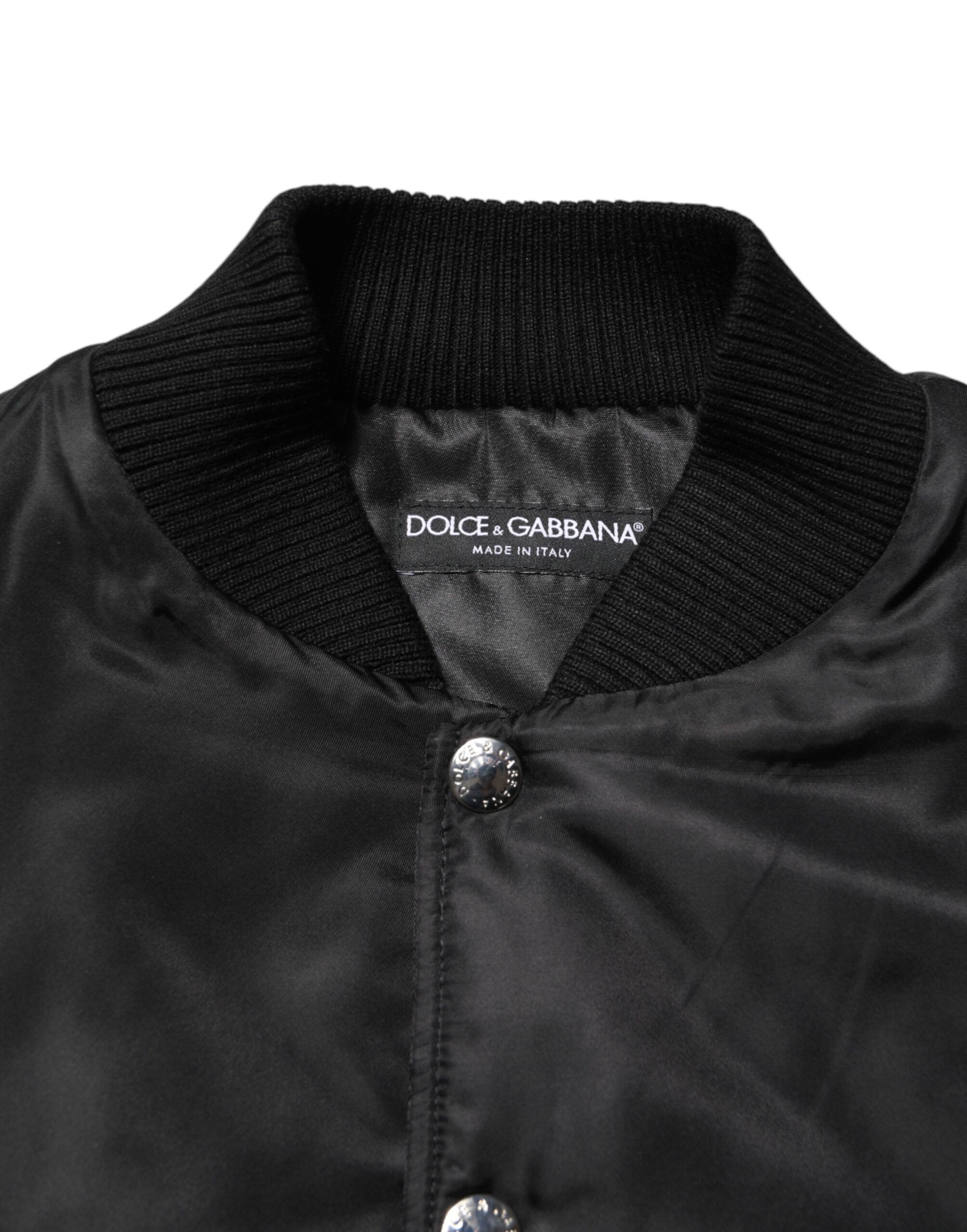 Polyester Logo Plaque Bomber Men's Jacket (Pre-Owned) - Dolce & Gabbana - Modalova