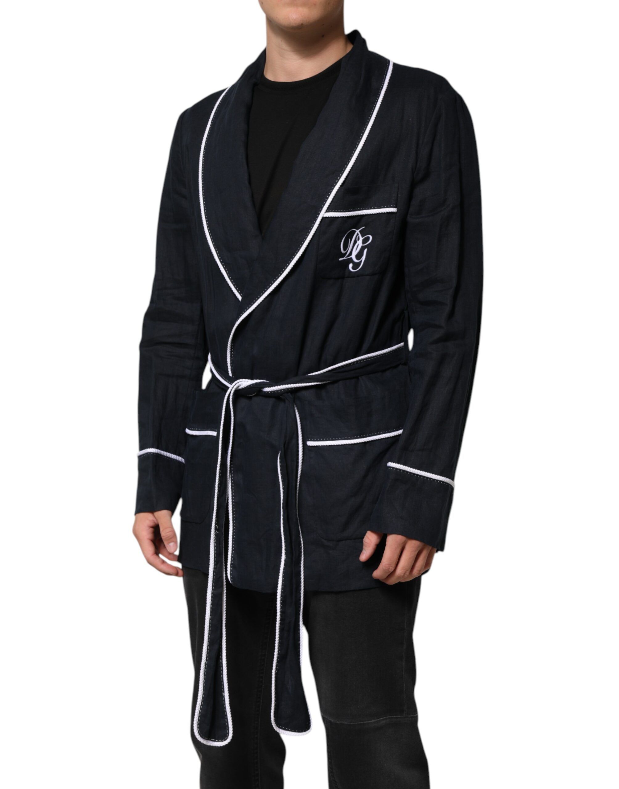 Dark DG Embroidery Jacket Robe Men's Blazer - Dolce & Gabbana - Modalova
