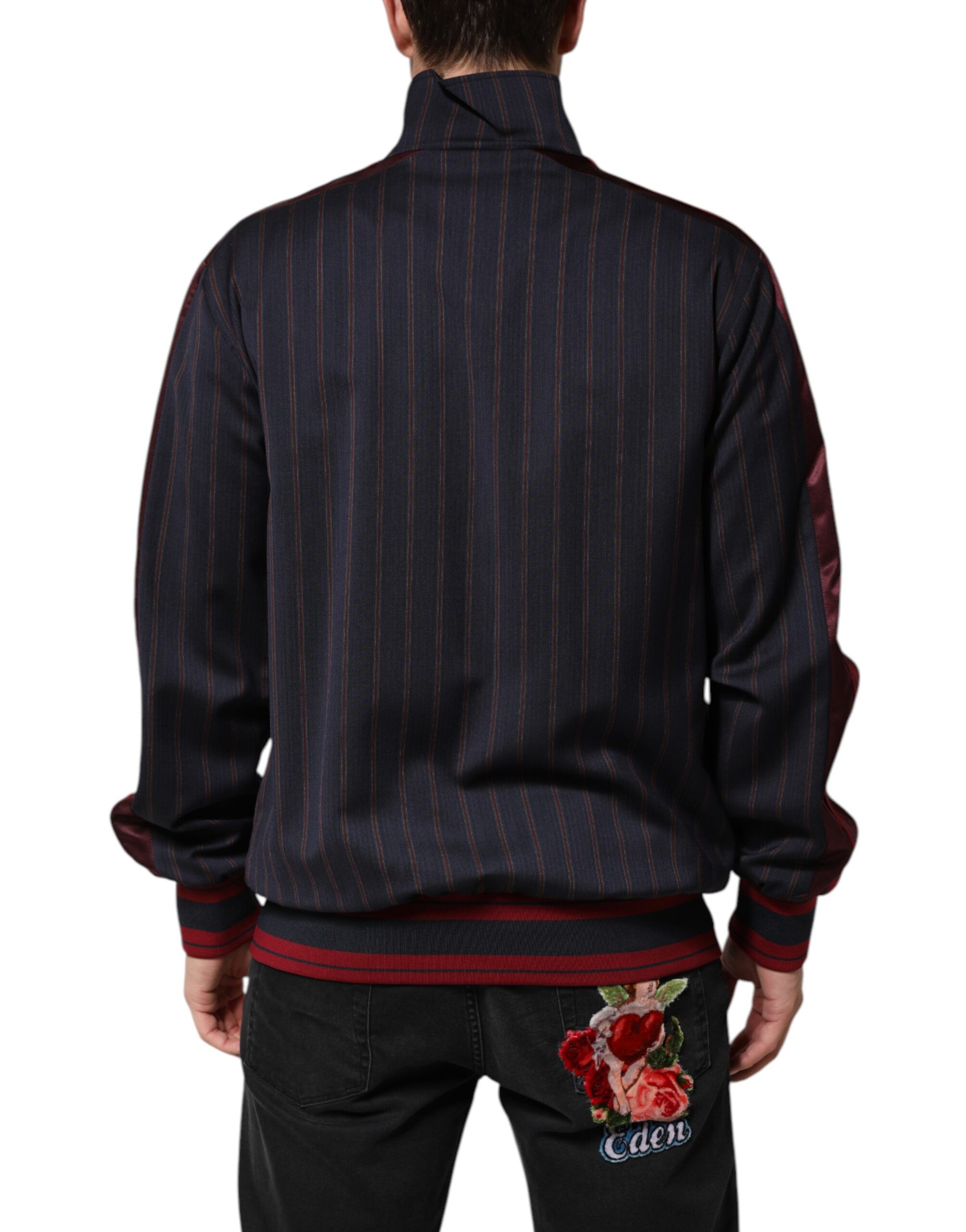 Red Striped Logo Plaque Full Zip Men's Jacket - Dolce & Gabbana - Modalova