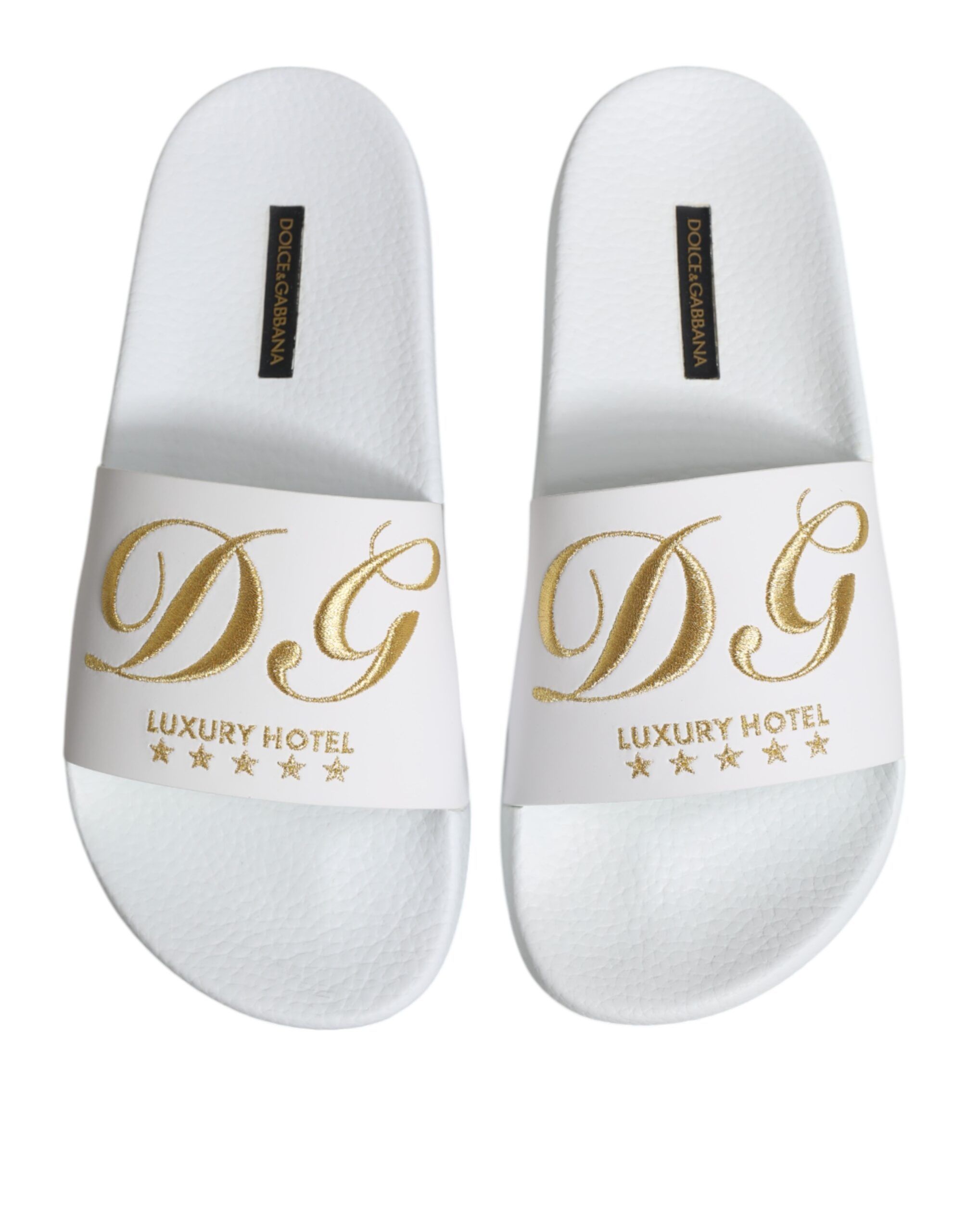 Leather Slides Sandals Beachwear Men's Shoes - Dolce & Gabbana - Modalova