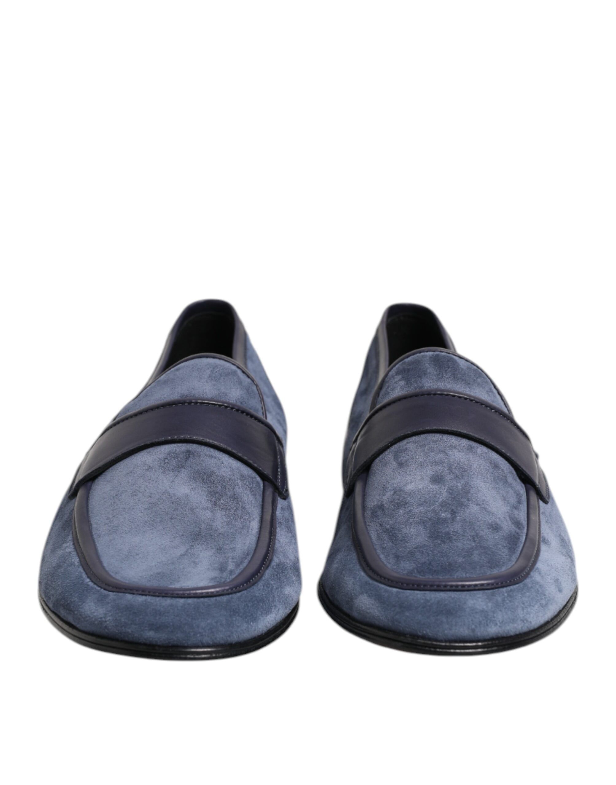 Blue Suede Leather Loafers Moccasin Men's Shoes - Dolce & Gabbana - Modalova
