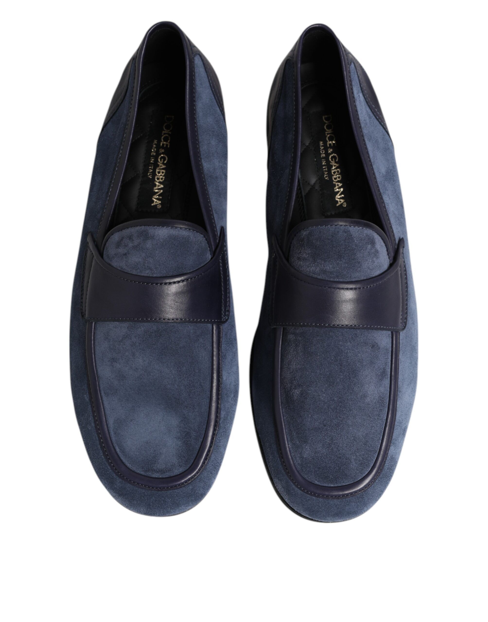 Blue Suede Leather Loafers Moccasin Men's Shoes - Dolce & Gabbana - Modalova