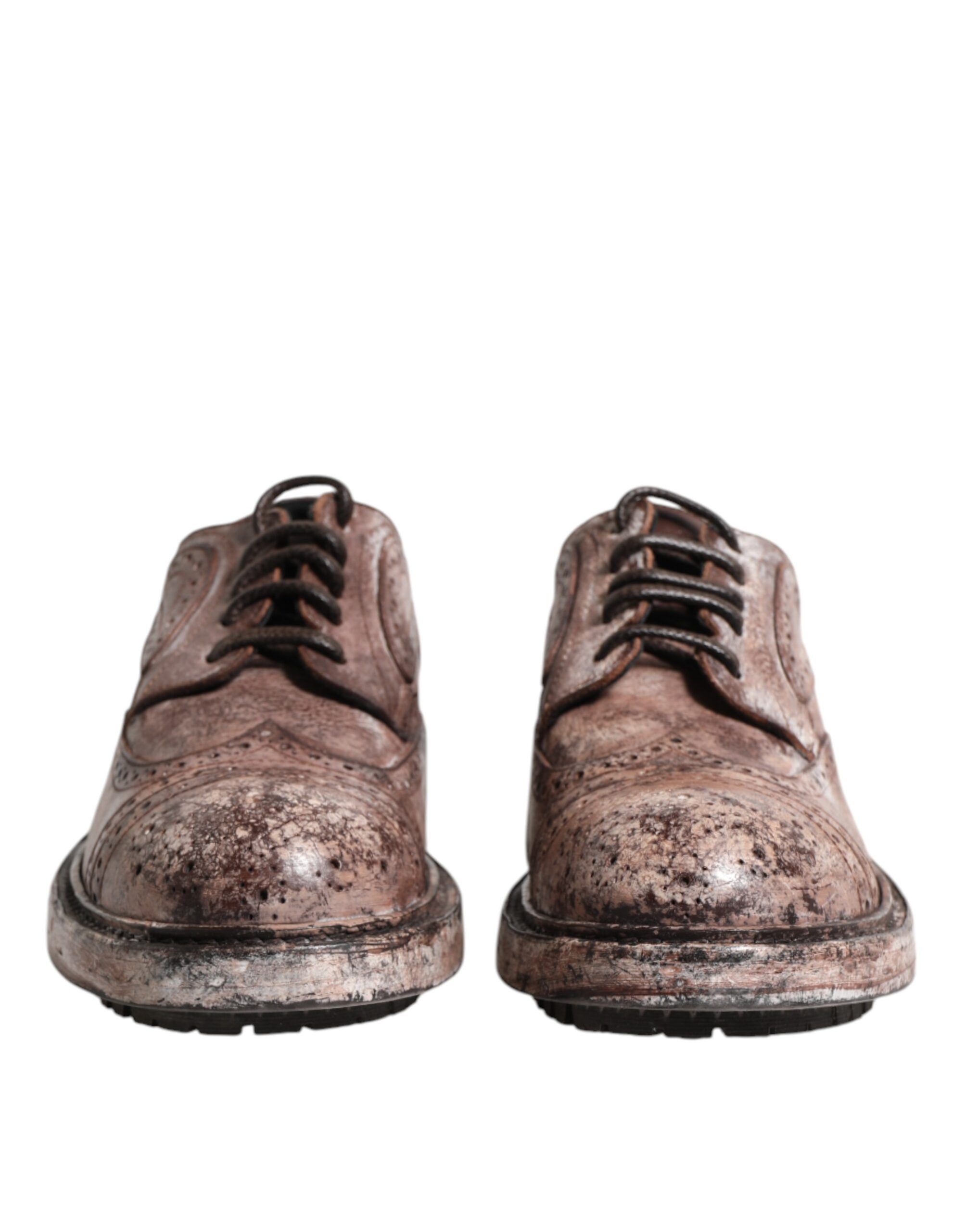 Leather Distressed Brogue Lace Up Men's Shoes (Pre-Owned) - Dolce & Gabbana - Modalova