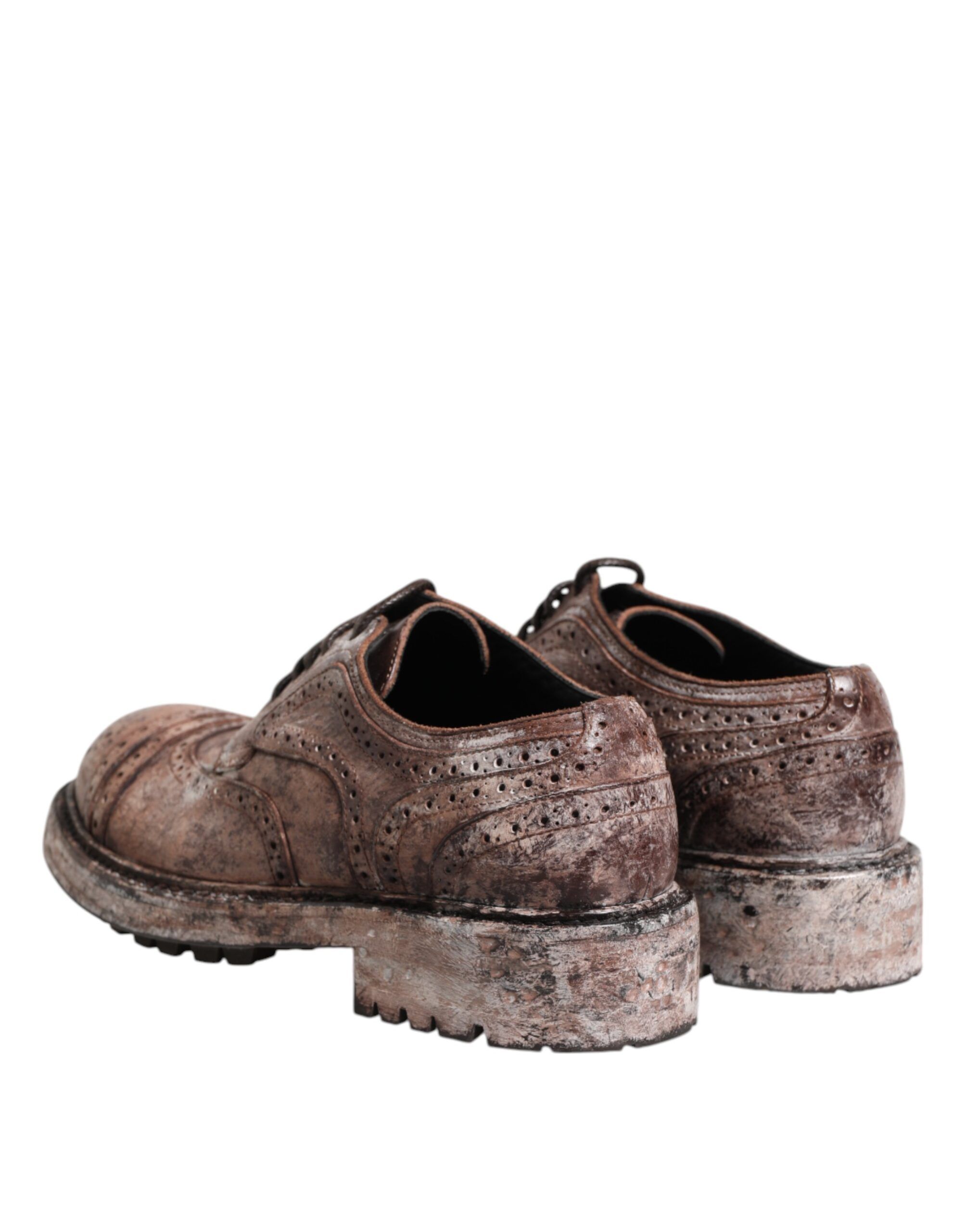 Leather Distressed Brogue Lace Up Men's Shoes (Pre-Owned) - Dolce & Gabbana - Modalova