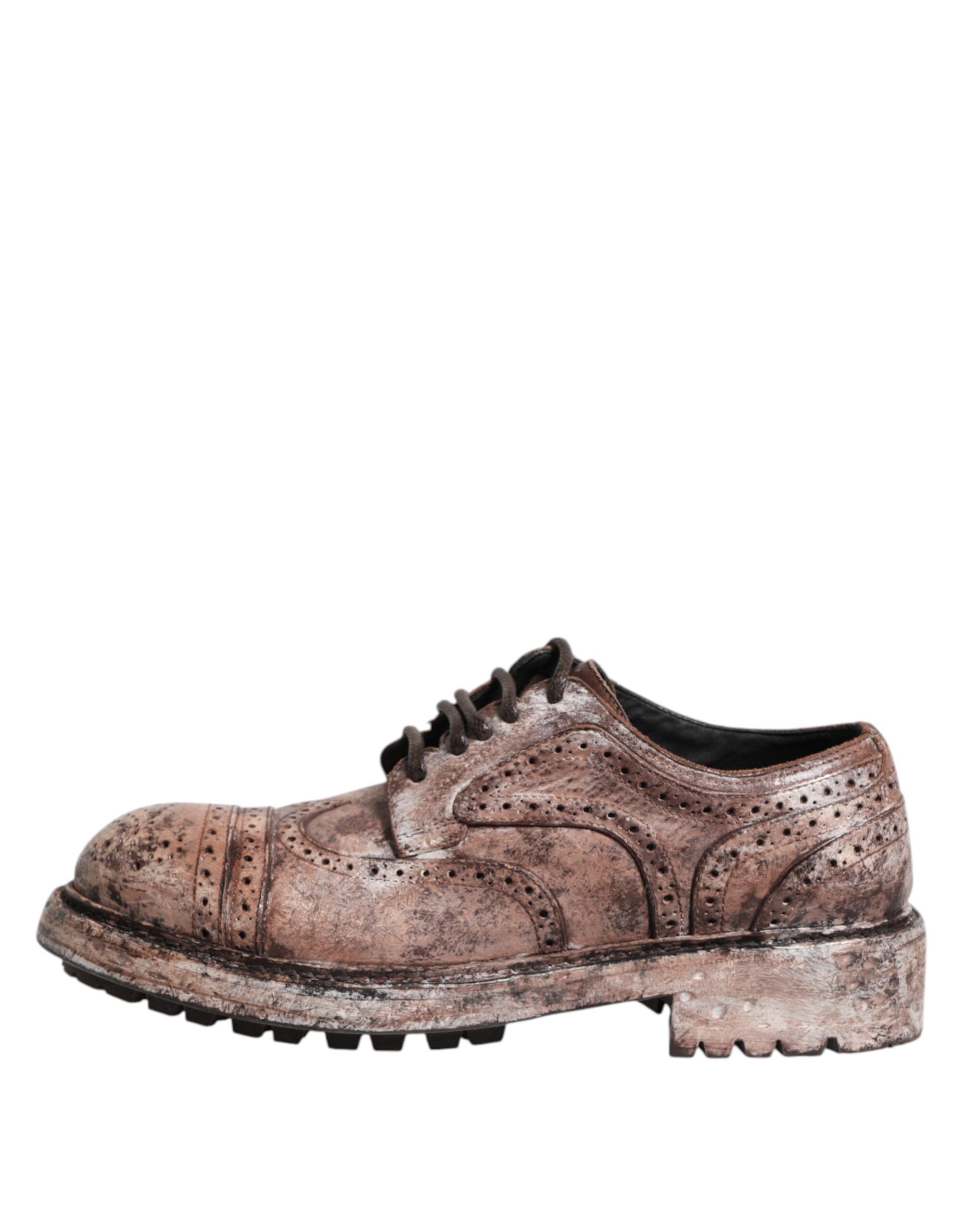 Leather Distressed Brogue Lace Up Men's Shoes (Pre-Owned) - Dolce & Gabbana - Modalova