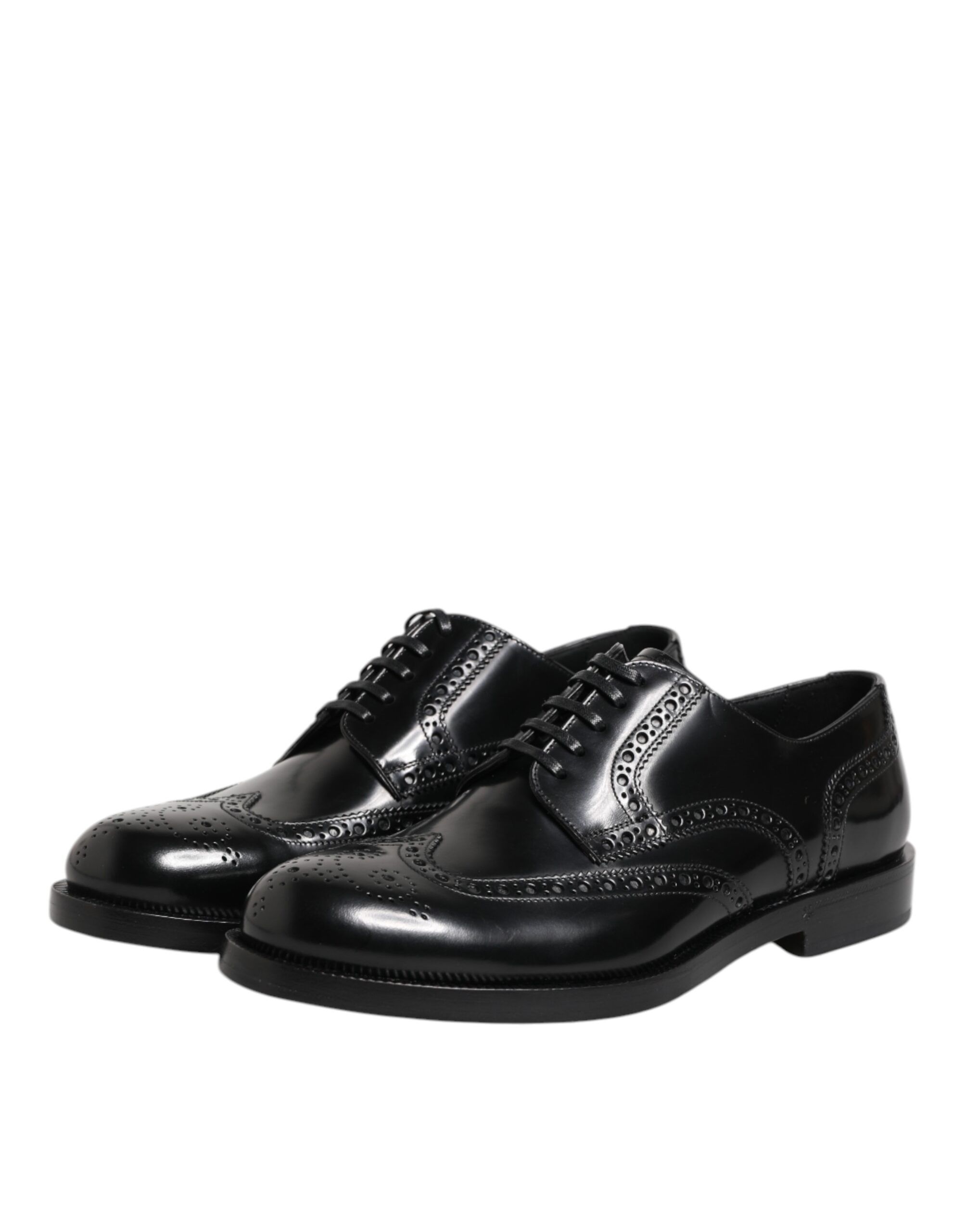 Leather Derby Wingtip Formal Men's Shoes - Dolce & Gabbana - Modalova