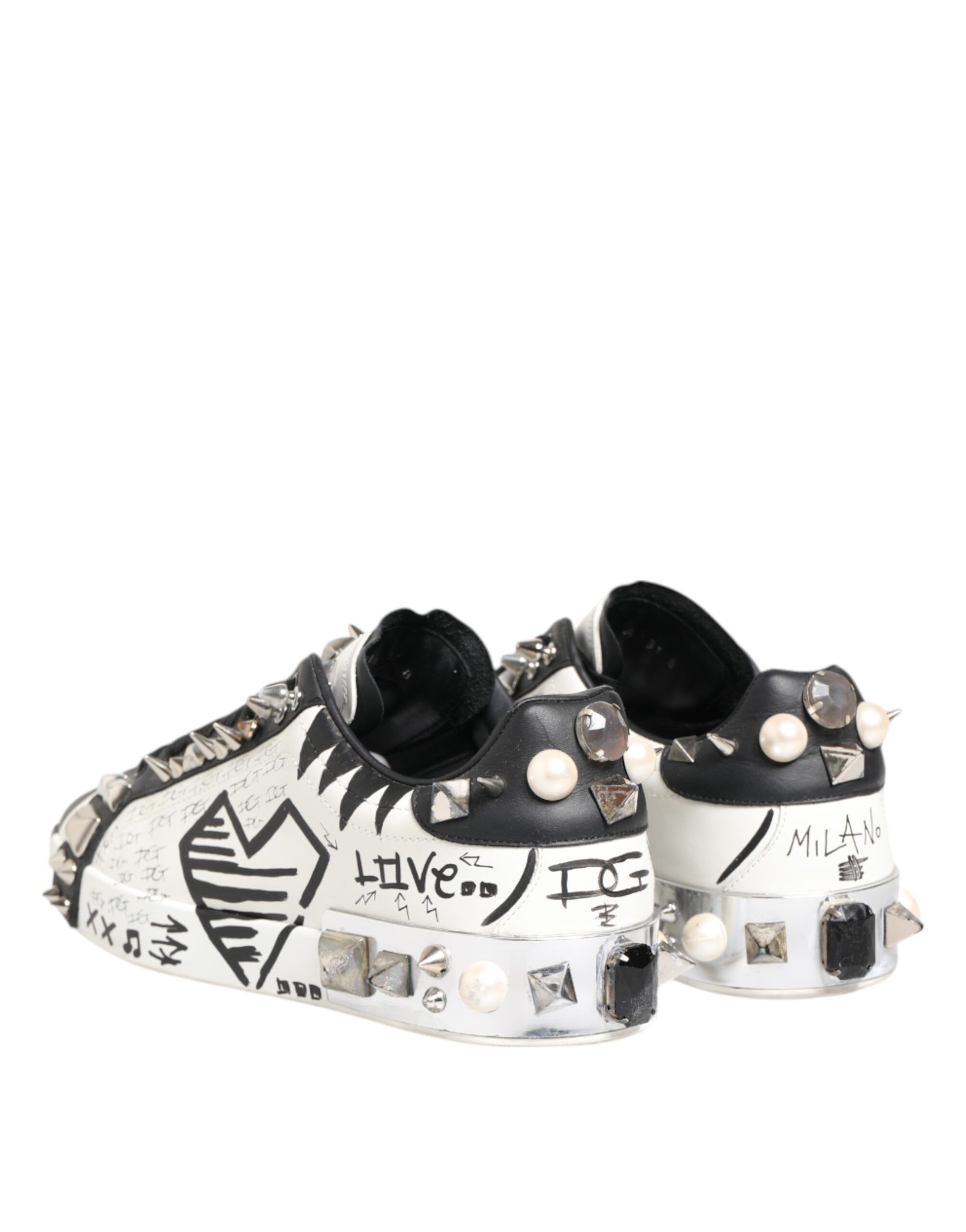Studded Printed Low Top Sneakers Men's Shoes (Pre-Owned) - Dolce & Gabbana - Modalova
