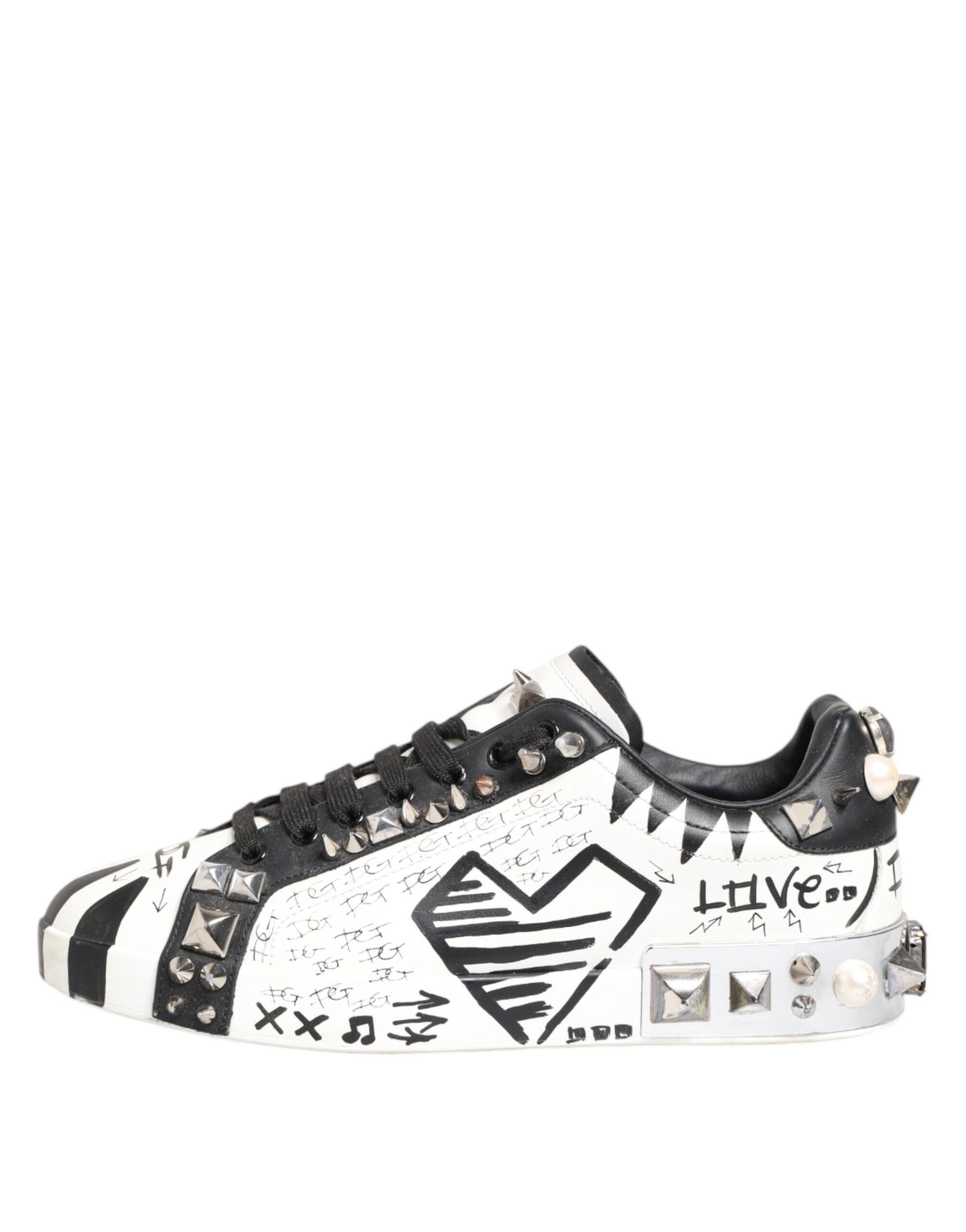 Studded Printed Low Top Sneakers Men's Shoes (Pre-Owned) - Dolce & Gabbana - Modalova