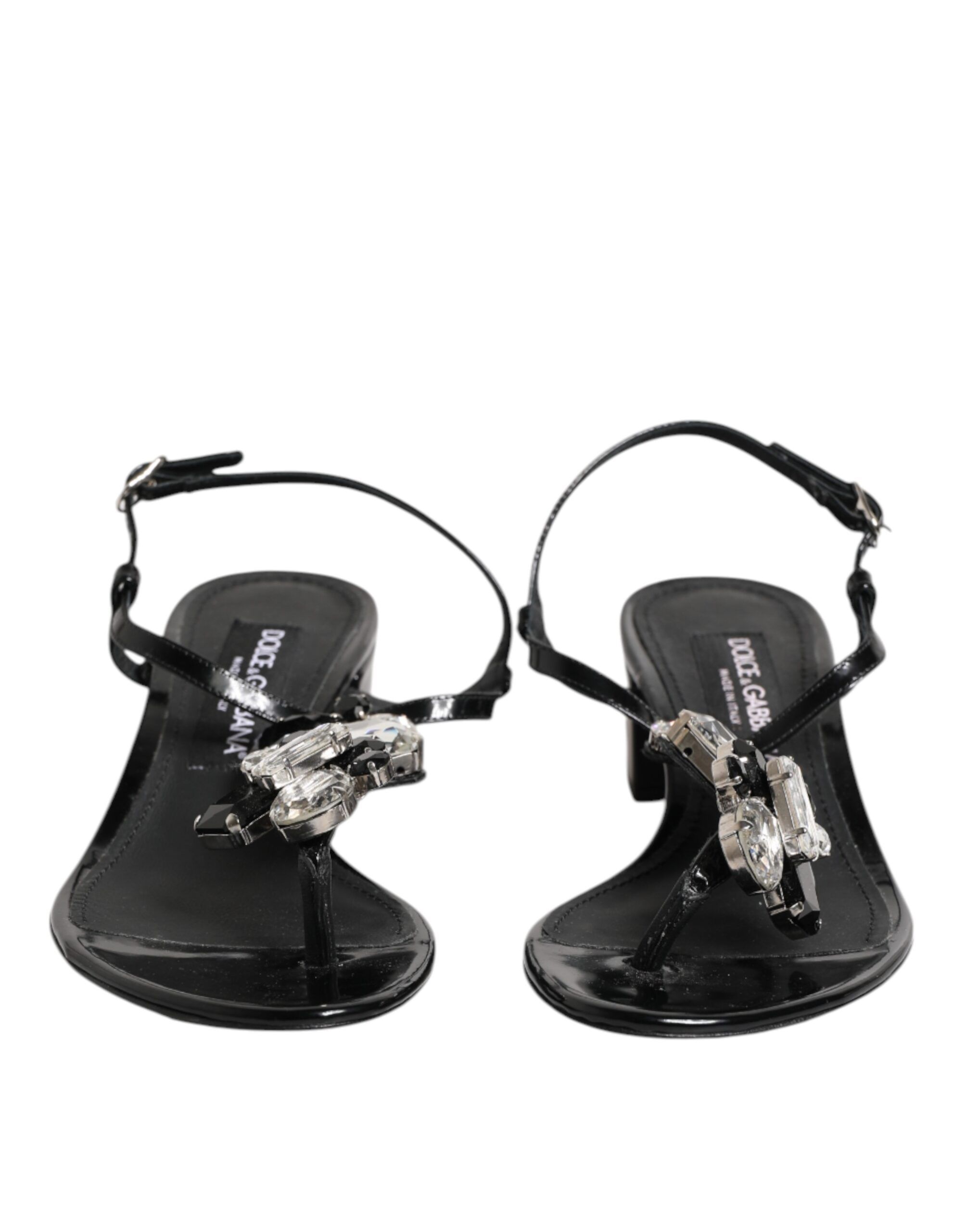Leather Crystal Ankle Strap Sandals Women's Shoes - Dolce & Gabbana - Modalova