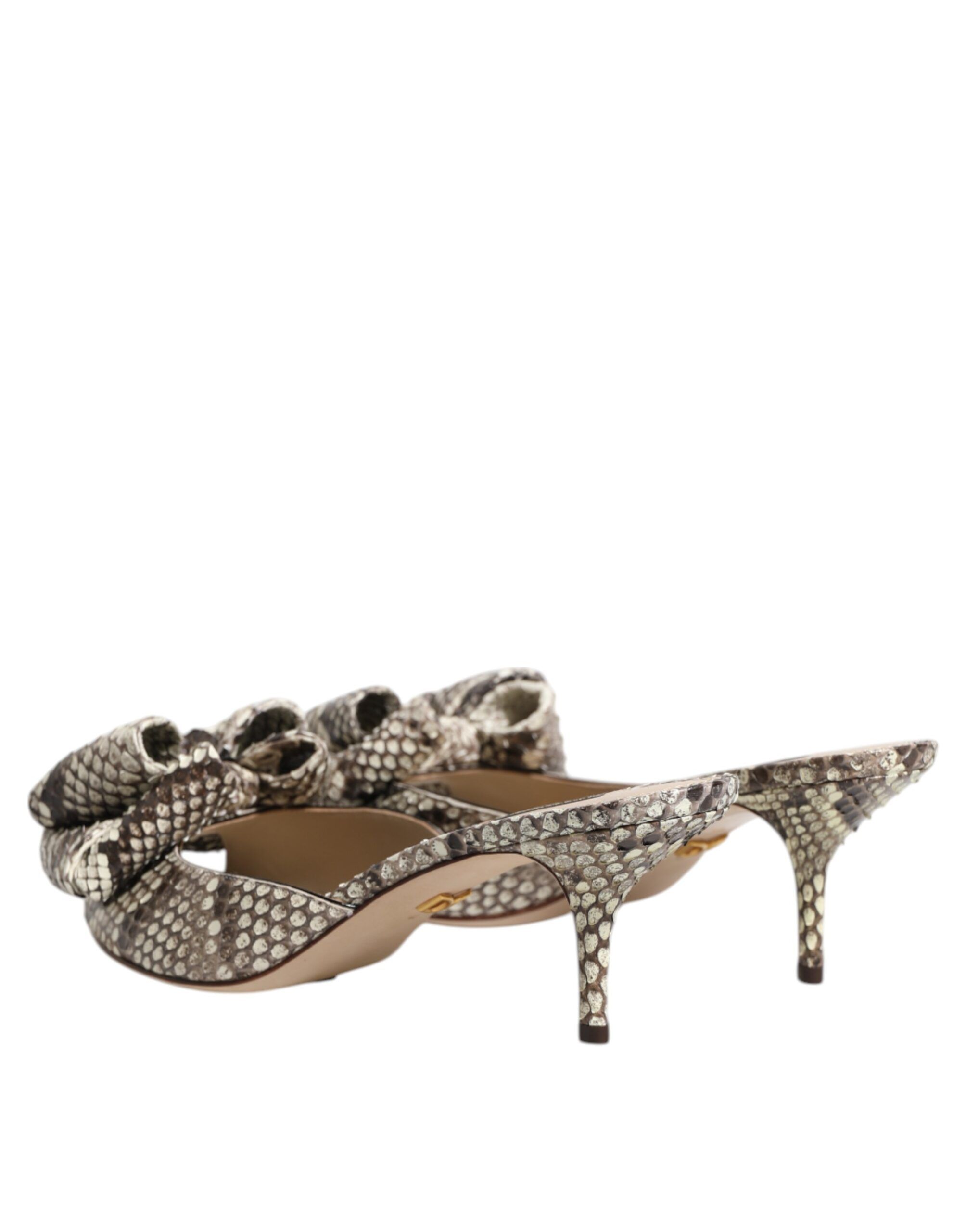 Keira Bow Leather Peep Toe Mules Women's Shoes - Dolce & Gabbana - Modalova