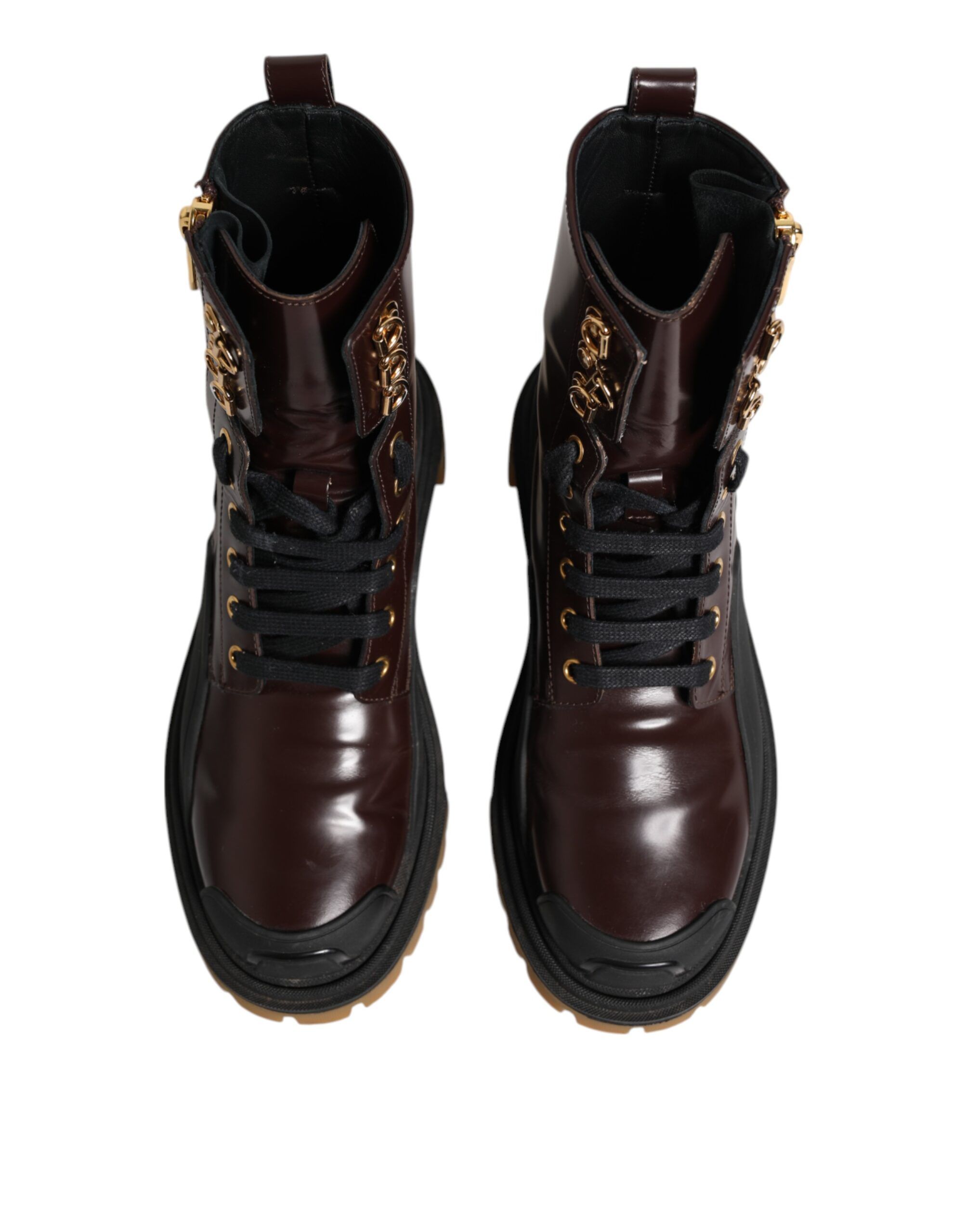Leather Mid Calf Biker Boots Women's Shoes (Pre-Owned) - Dolce & Gabbana - Modalova