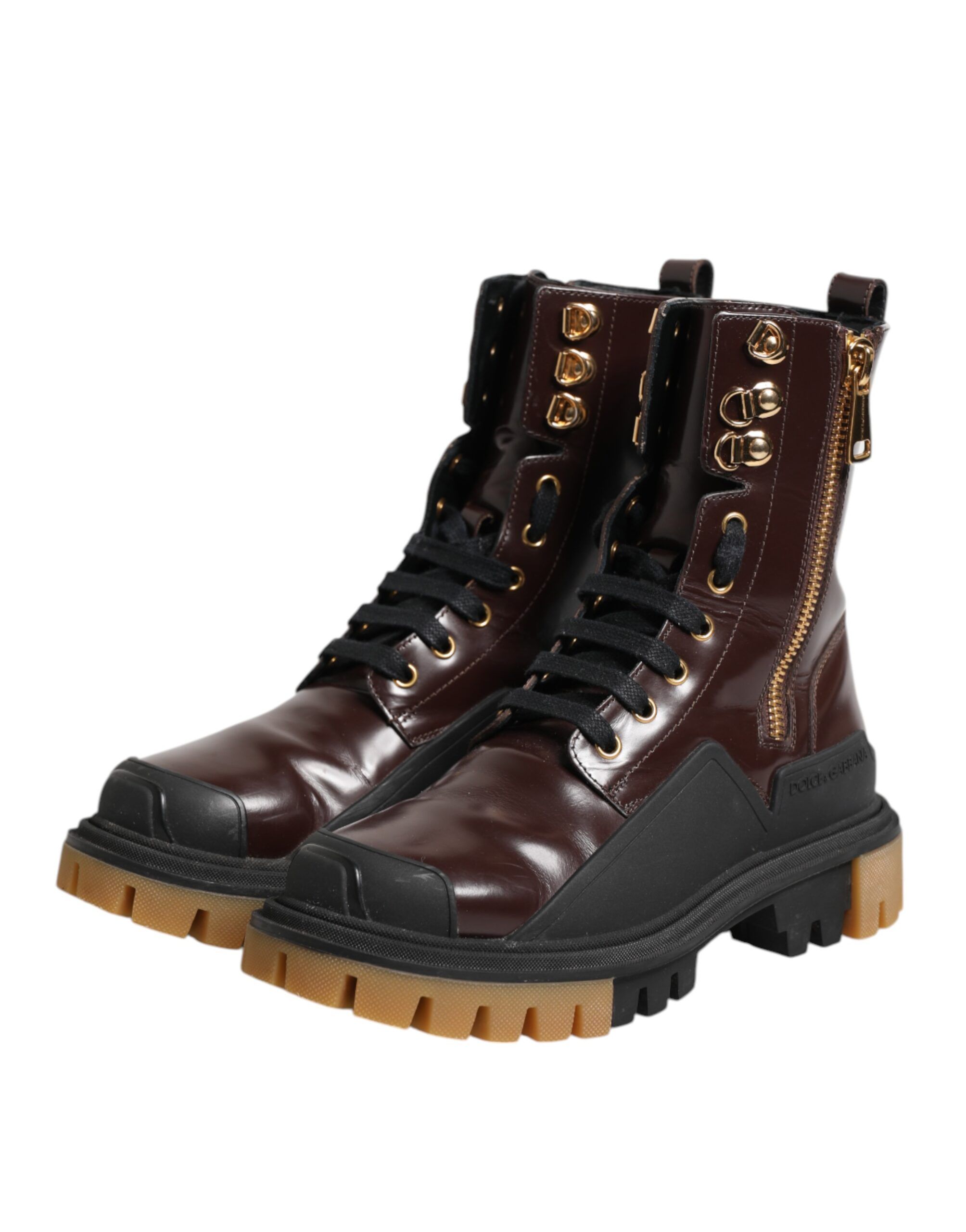 Leather Mid Calf Biker Boots Women's Shoes (Pre-Owned) - Dolce & Gabbana - Modalova