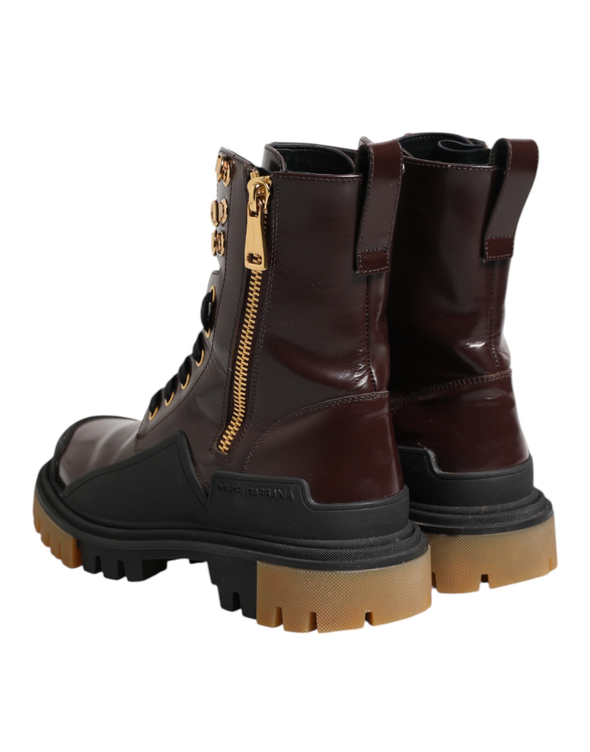 Leather Mid Calf Biker Boots Women's Shoes (Pre-Owned) - Dolce & Gabbana - Modalova