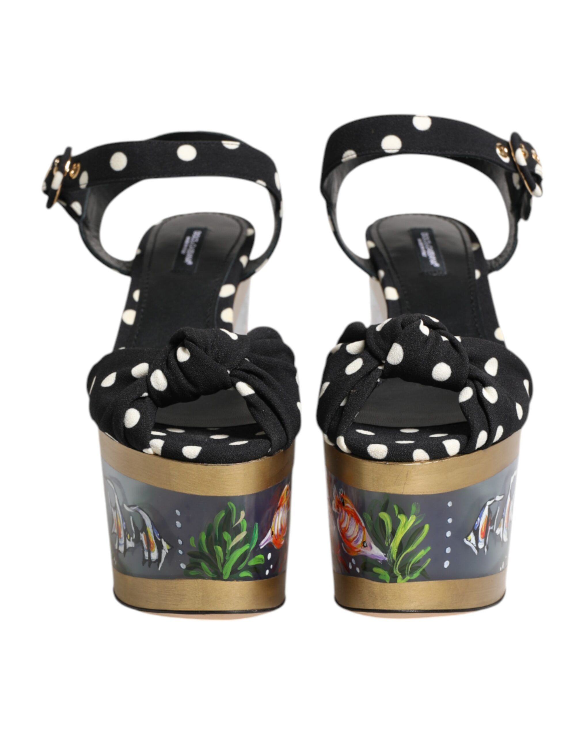 Fish Polka Dot Wedge Sandals Women's Shoes - Dolce & Gabbana - Modalova