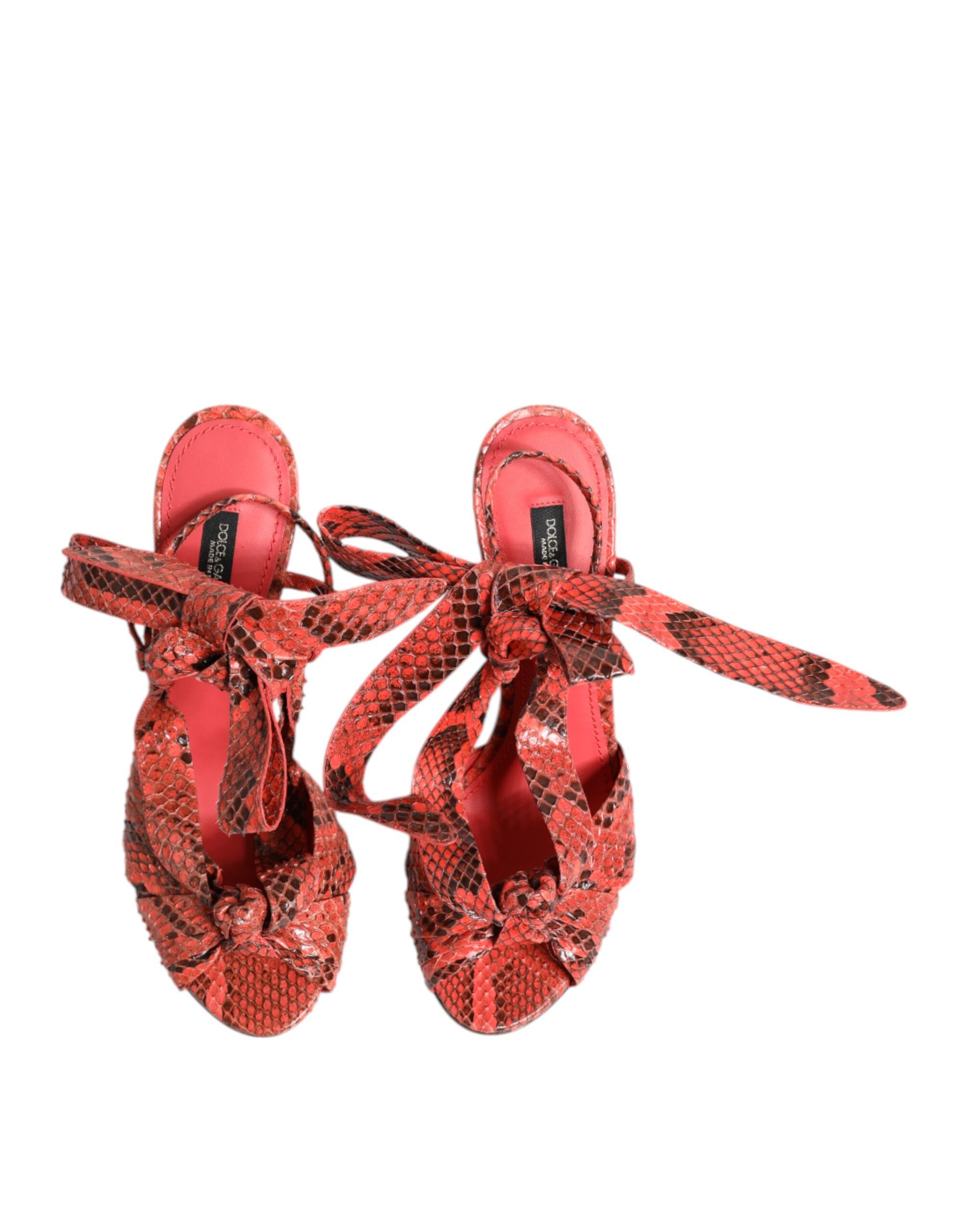 Python Leather Heels Sandals Women's Shoes - Dolce & Gabbana - Modalova
