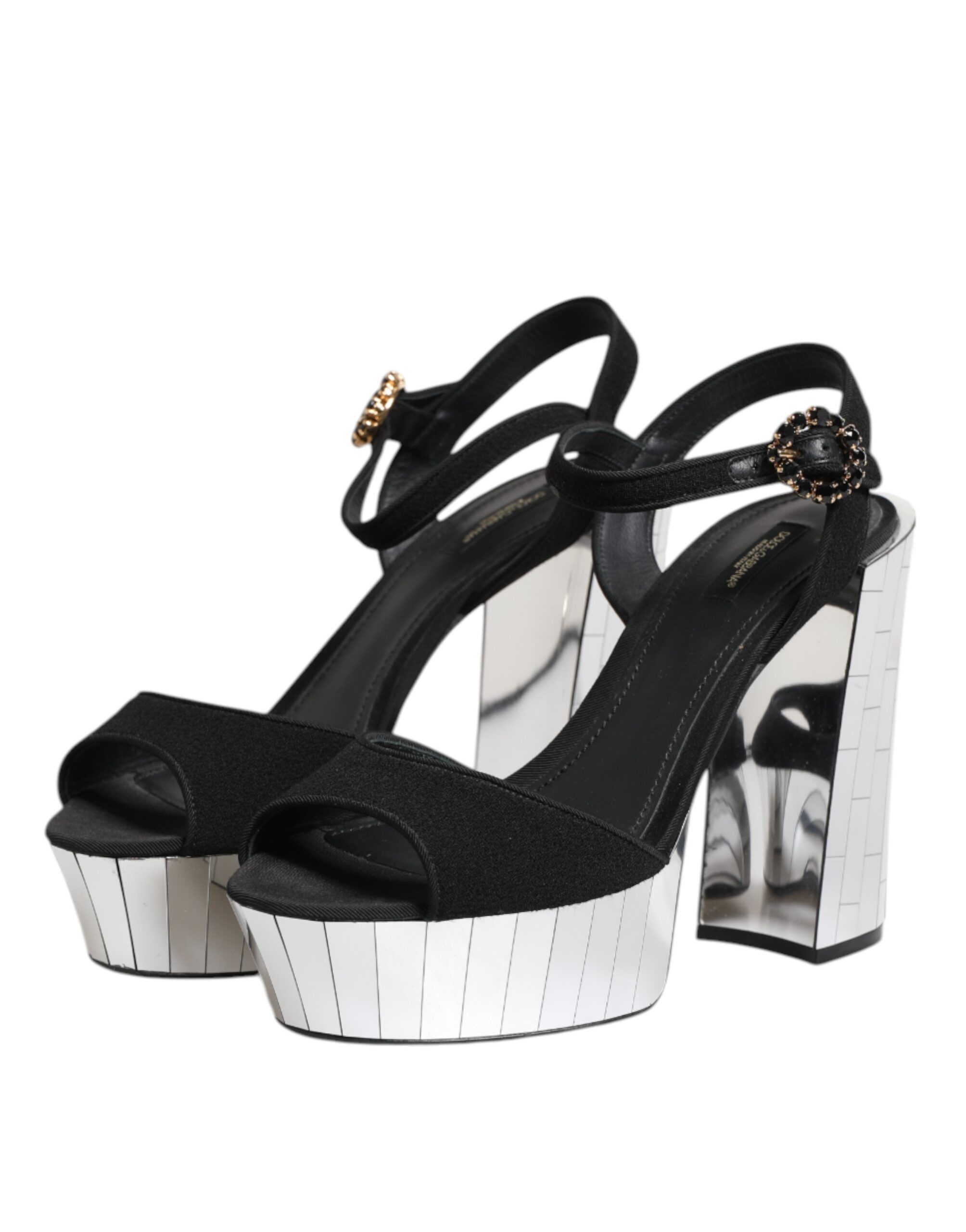 Black Crystal Ankle Strap Keira Sandal Women's Shoes - Dolce & Gabbana - Modalova
