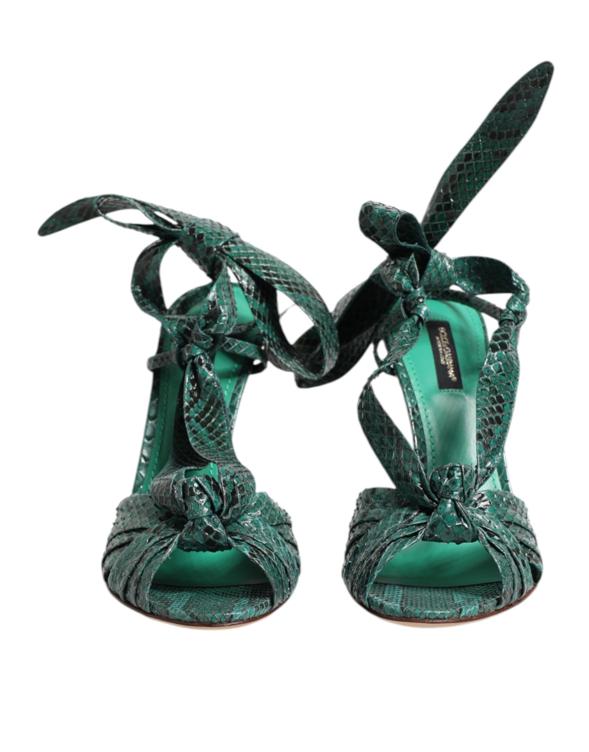 Python Leather Heels Sandals Women's Shoes - Dolce & Gabbana - Modalova