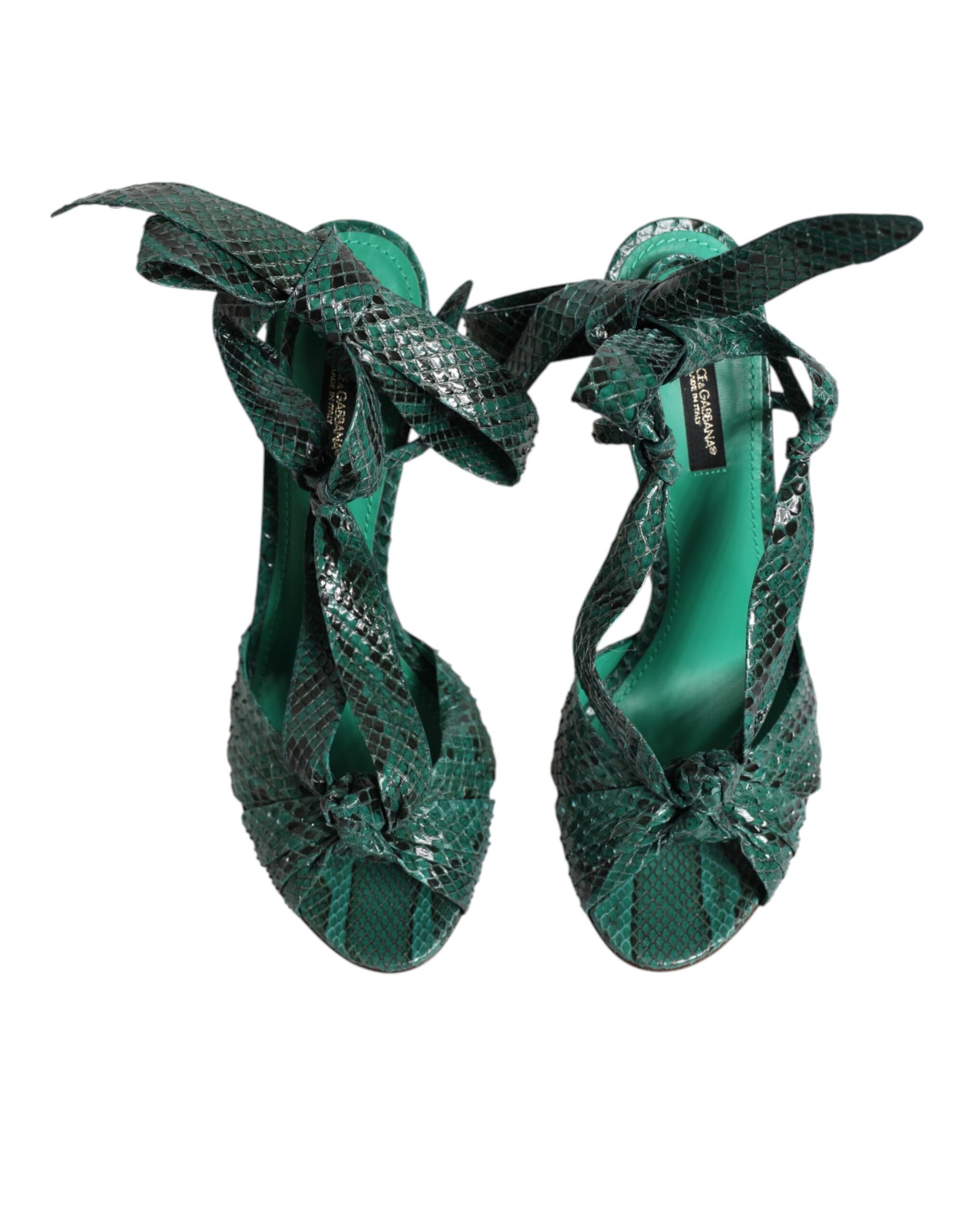 Python Leather Heels Sandals Women's Shoes - Dolce & Gabbana - Modalova