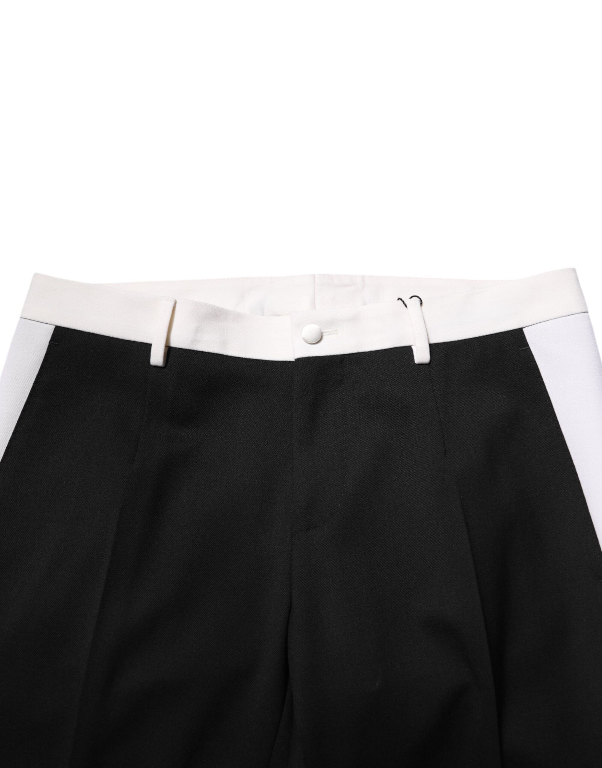 Black White Stripe Wool Men Trouser Men's Pants - Dolce & Gabbana - Modalova