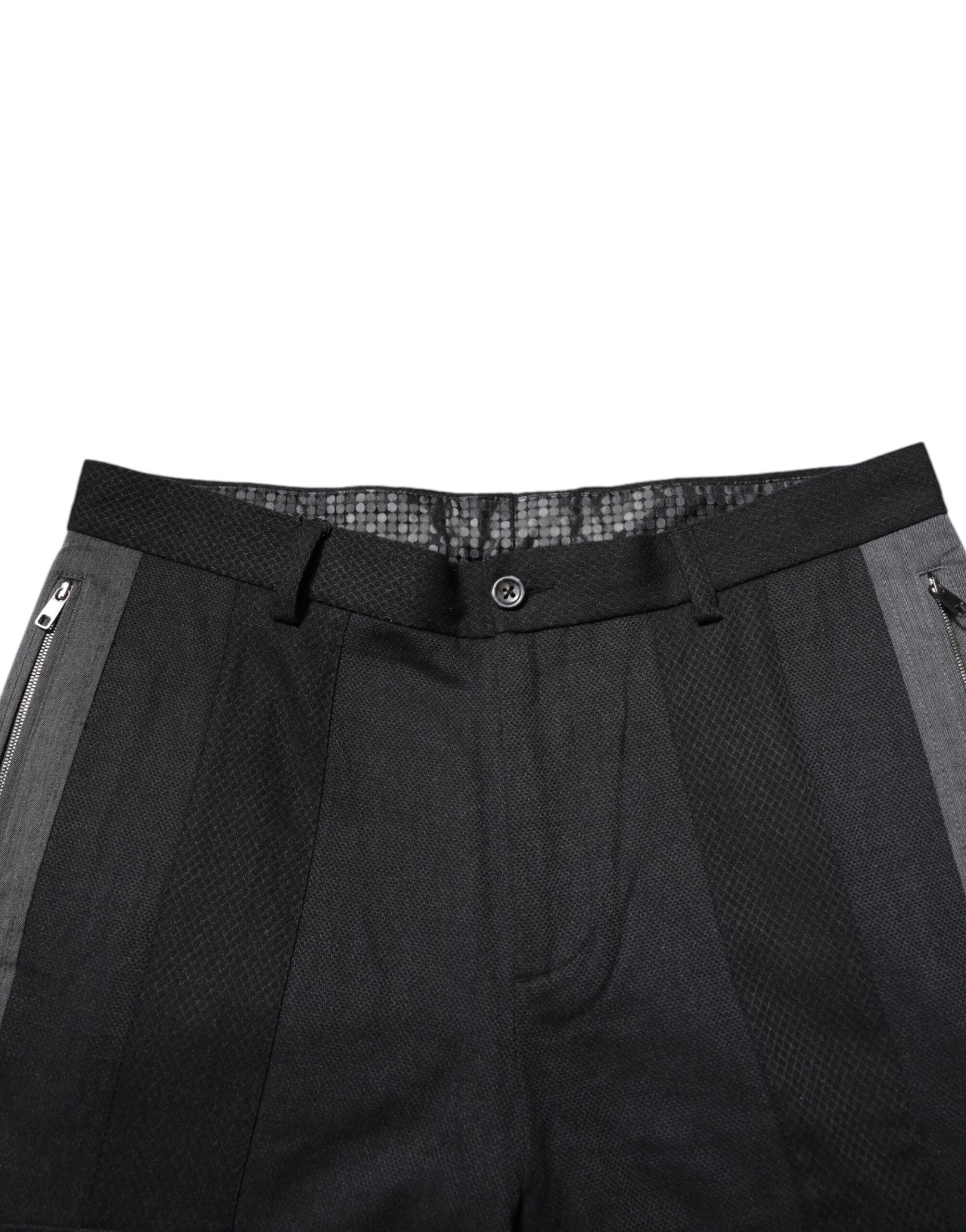 Black Gray Cotton Dress Formal Trouser Men's Pants - Dolce & Gabbana - Modalova