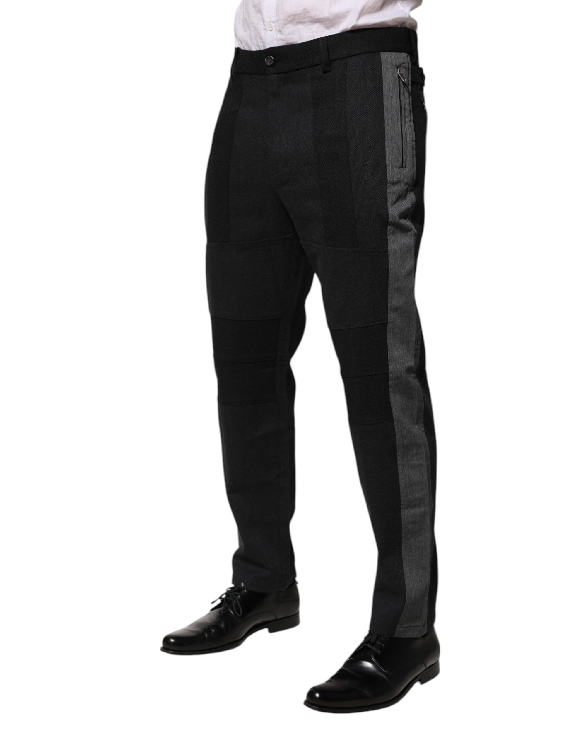 Black Gray Cotton Dress Formal Trouser Men's Pants - Dolce & Gabbana - Modalova