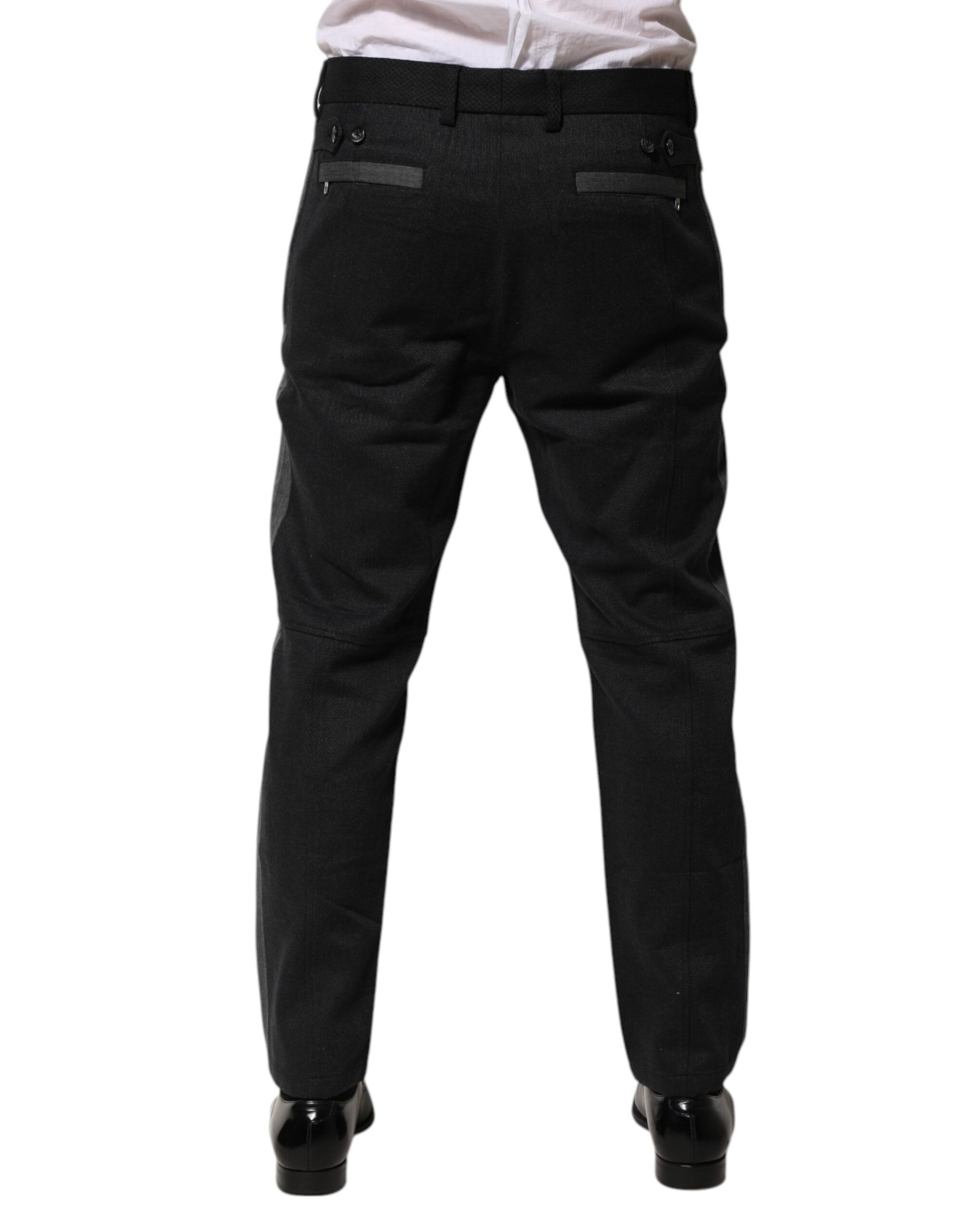 Black Gray Cotton Dress Formal Trouser Men's Pants - Dolce & Gabbana - Modalova
