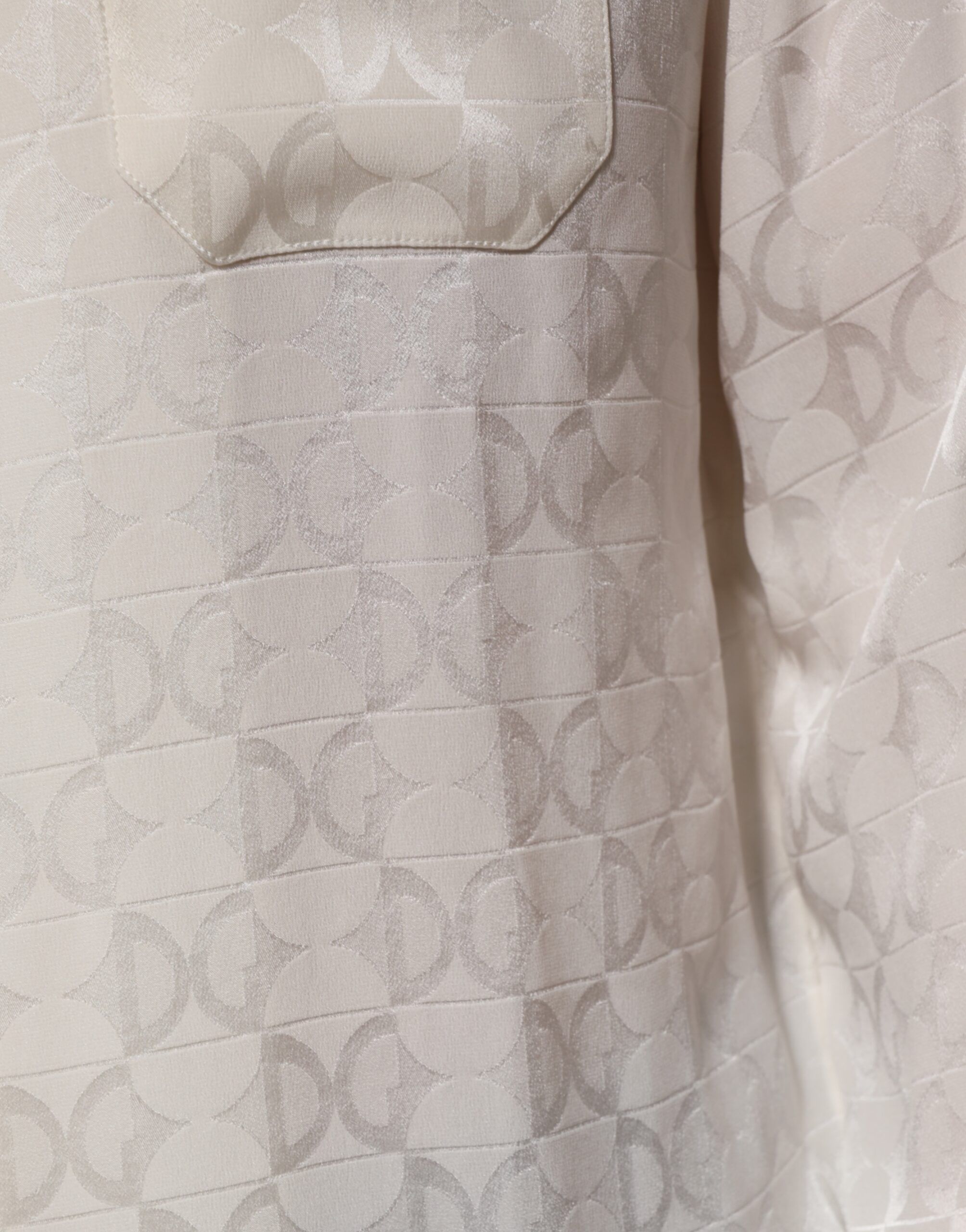 Silk DG Logo Print Long Sleeves Men's Shirt - Dolce & Gabbana - Modalova