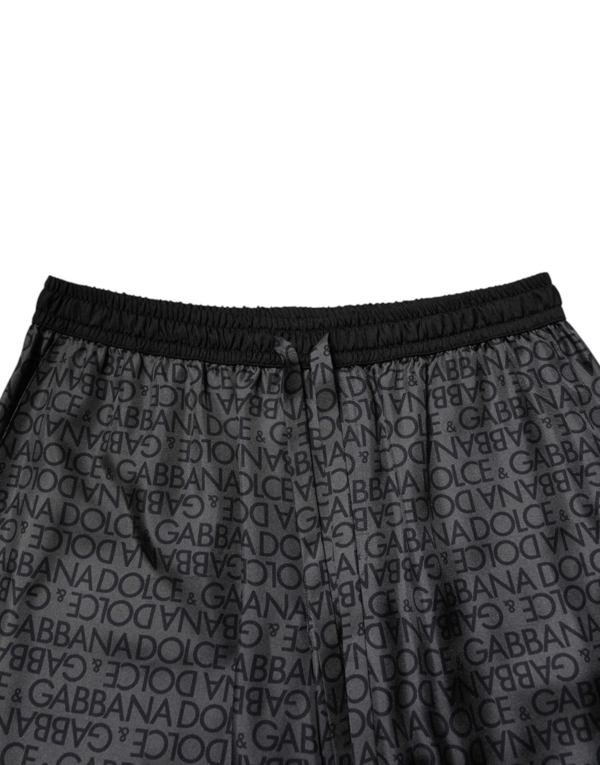 Gray Black Silk DG Logo Men Bermuda Men's Shorts - Dolce & Gabbana - Modalova
