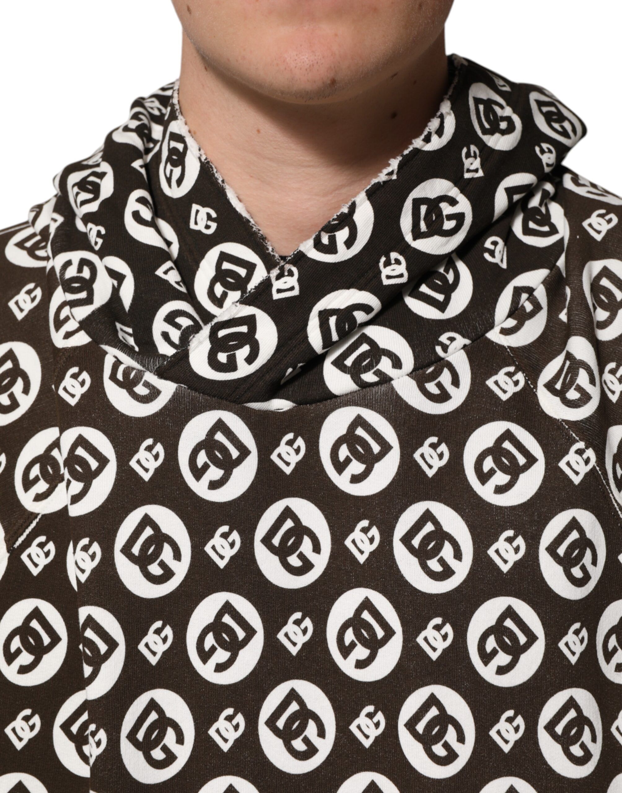 White DG Logo Short Hoodie Men's Sweater - Dolce & Gabbana - Modalova