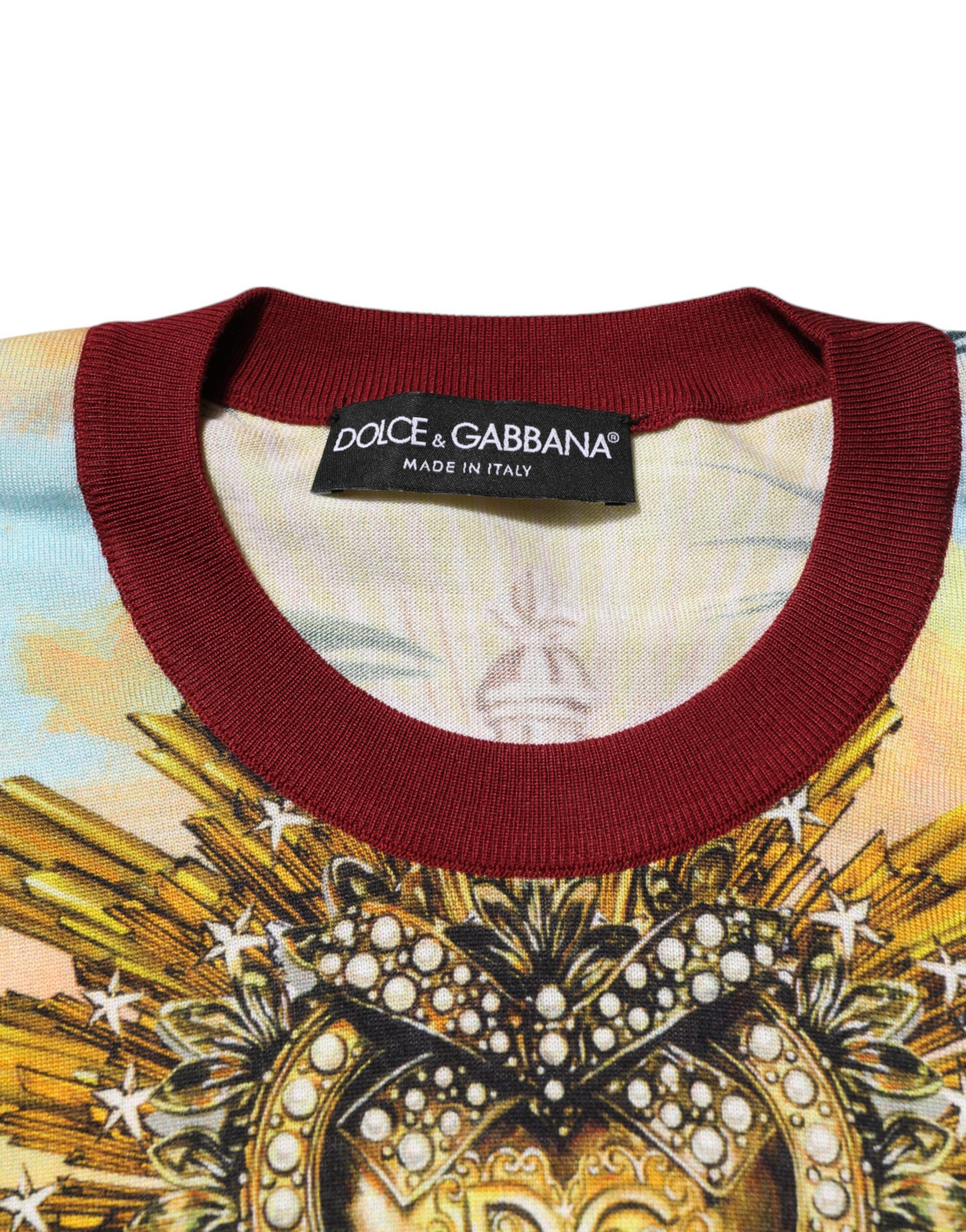 Tropical Heart Crown Silk Pullover Men's Sweater - Dolce & Gabbana - Modalova