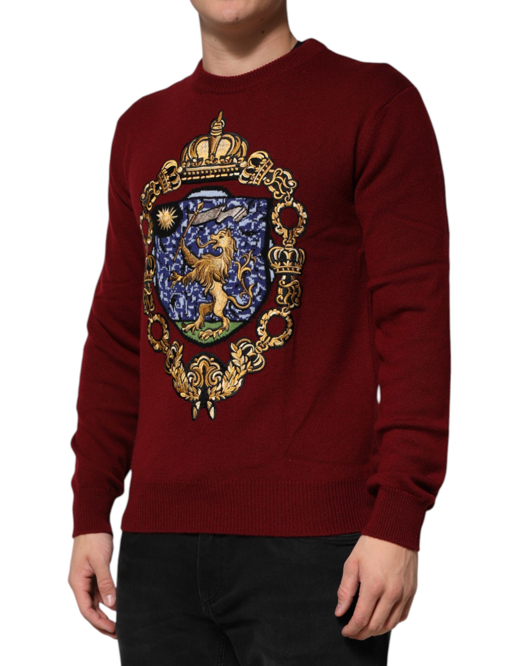 Cashmere Lion Crest Pullover Men's Sweater - Dolce & Gabbana - Modalova