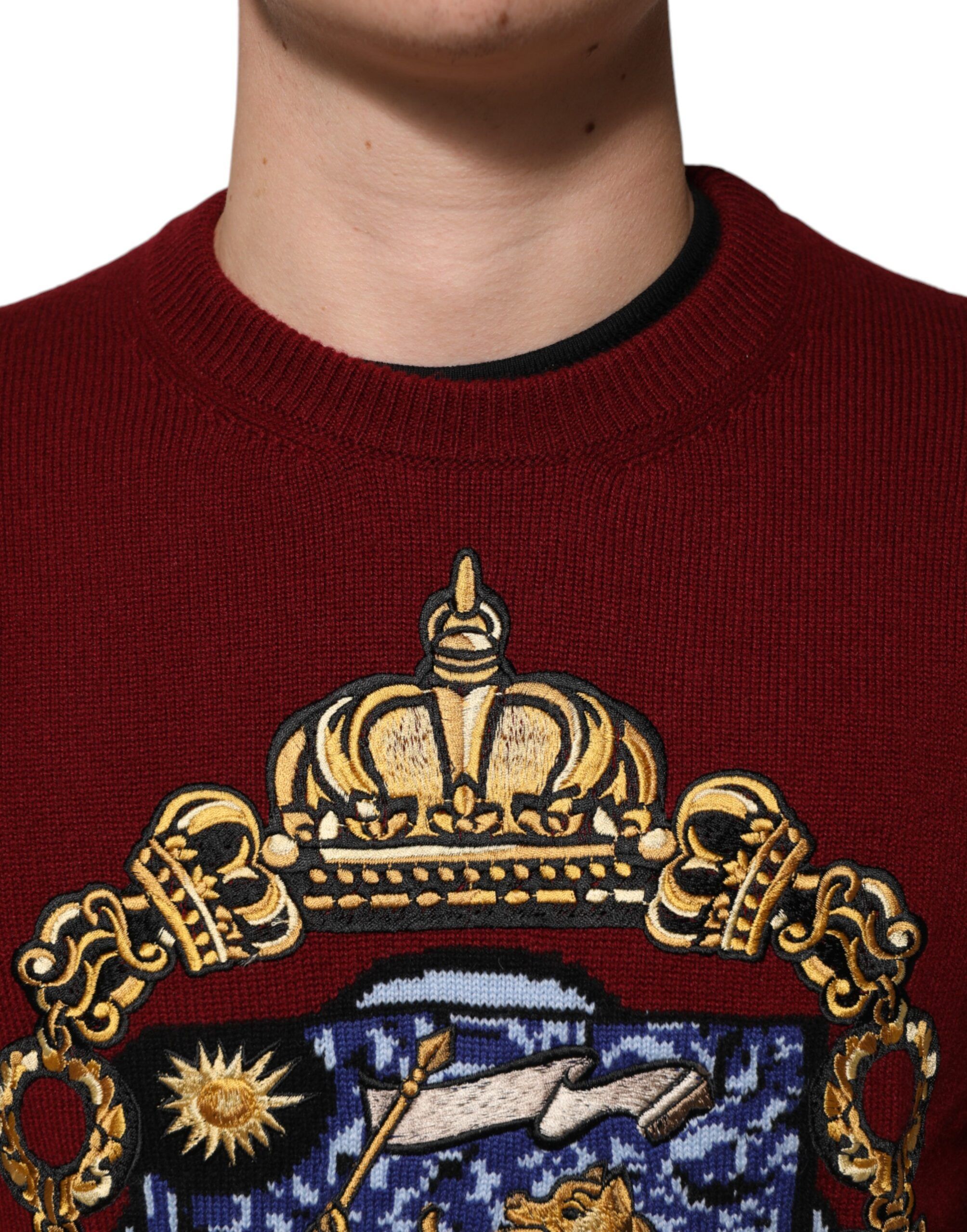 Cashmere Lion Crest Pullover Men's Sweater - Dolce & Gabbana - Modalova