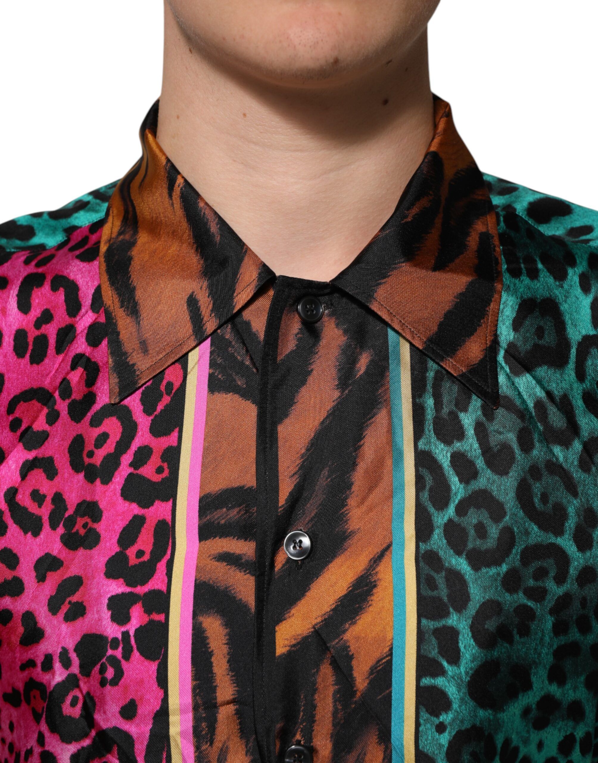 Silk Tiger Print Hawaiian Men's T-shirt - Dolce & Gabbana - Modalova
