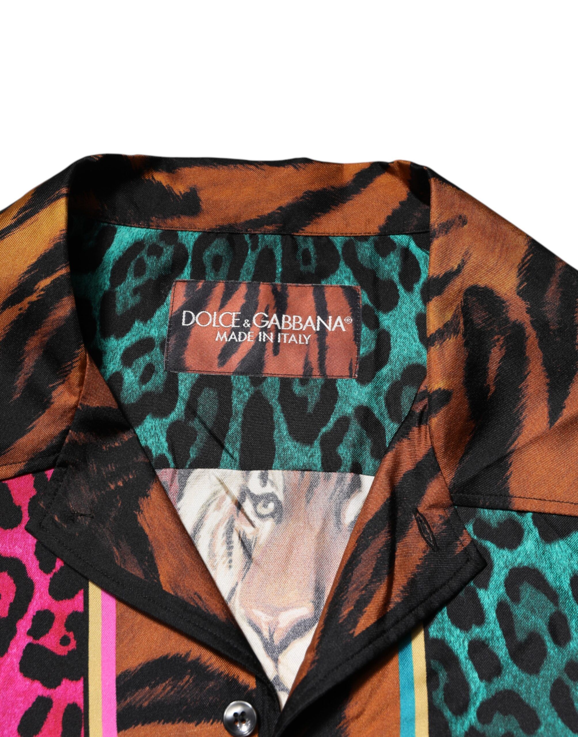 Silk Tiger Print Hawaiian Men's T-shirt - Dolce & Gabbana - Modalova