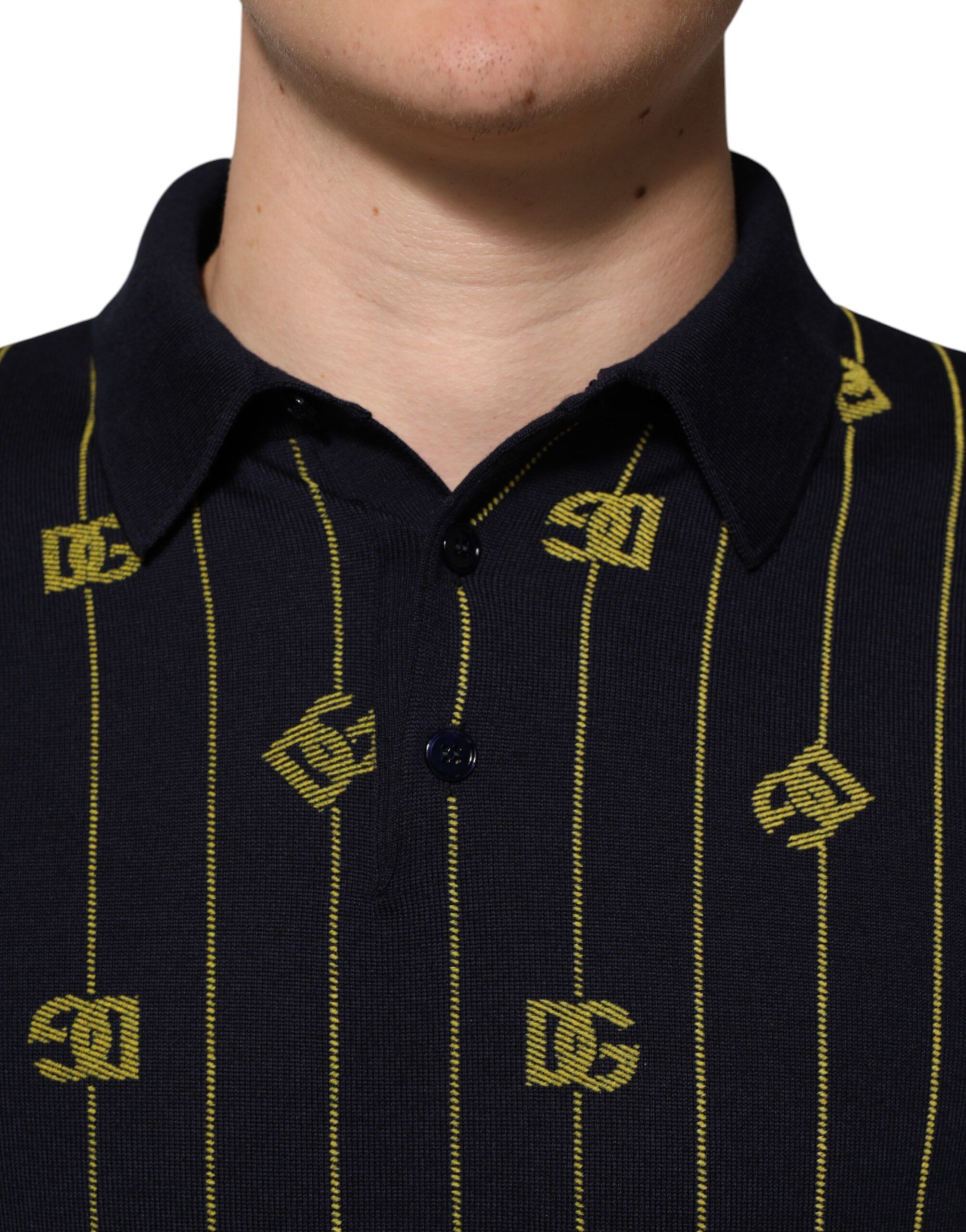 Logo Jacquard Knitted Polo Shirt Men's T-shirt - Dolce & Gabbana - Modalova