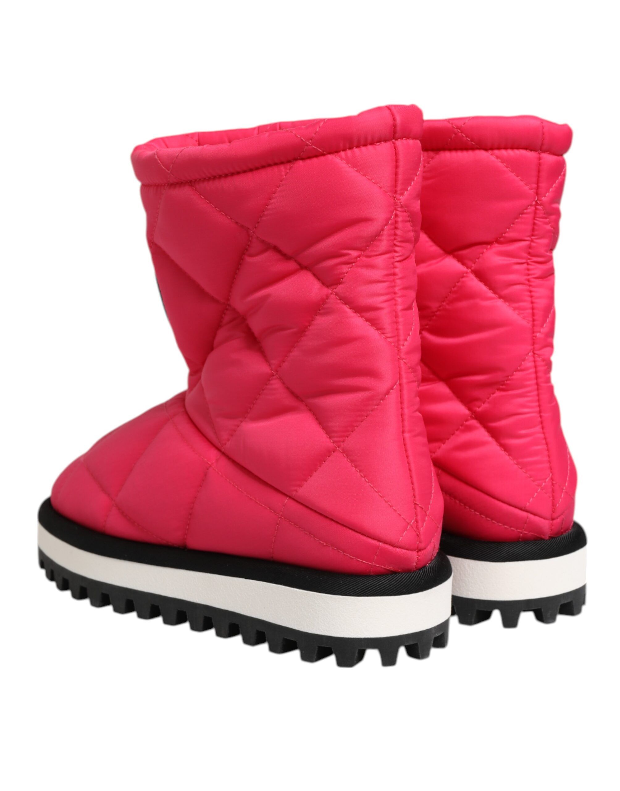 Pink White Viscose Padded Mid Calf Boots Women's Shoes - Dolce & Gabbana - Modalova