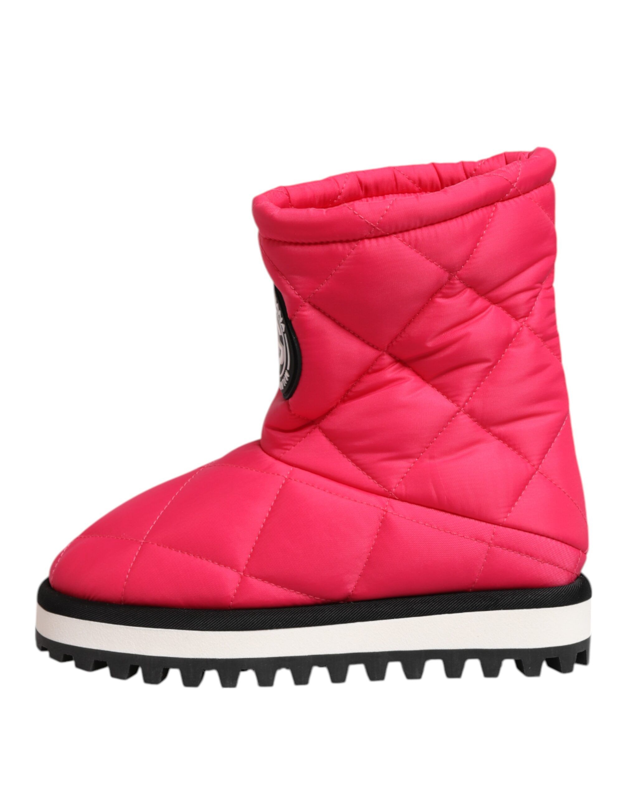 Pink White Viscose Padded Mid Calf Boots Women's Shoes - Dolce & Gabbana - Modalova