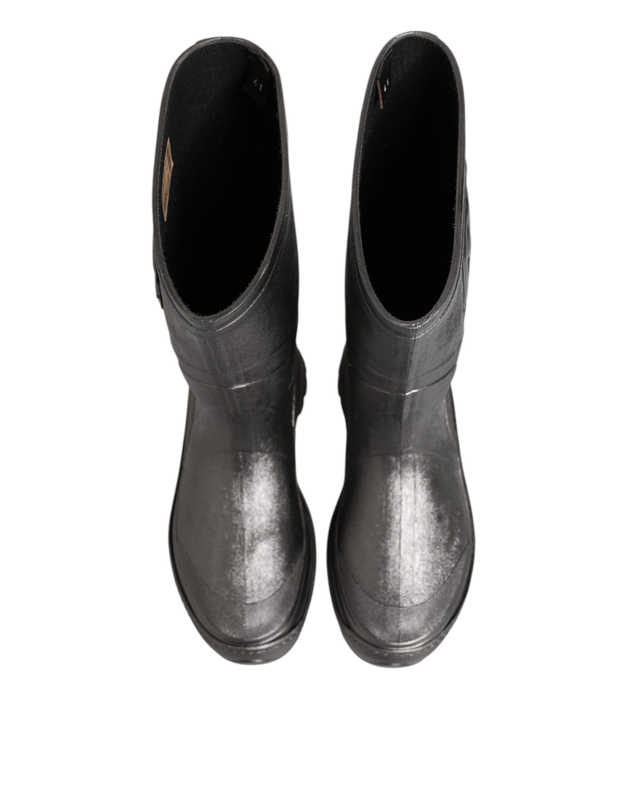Black Argento Pull On Rain Boots Women's Shoes (Pre-Owned) - Dolce & Gabbana - Modalova