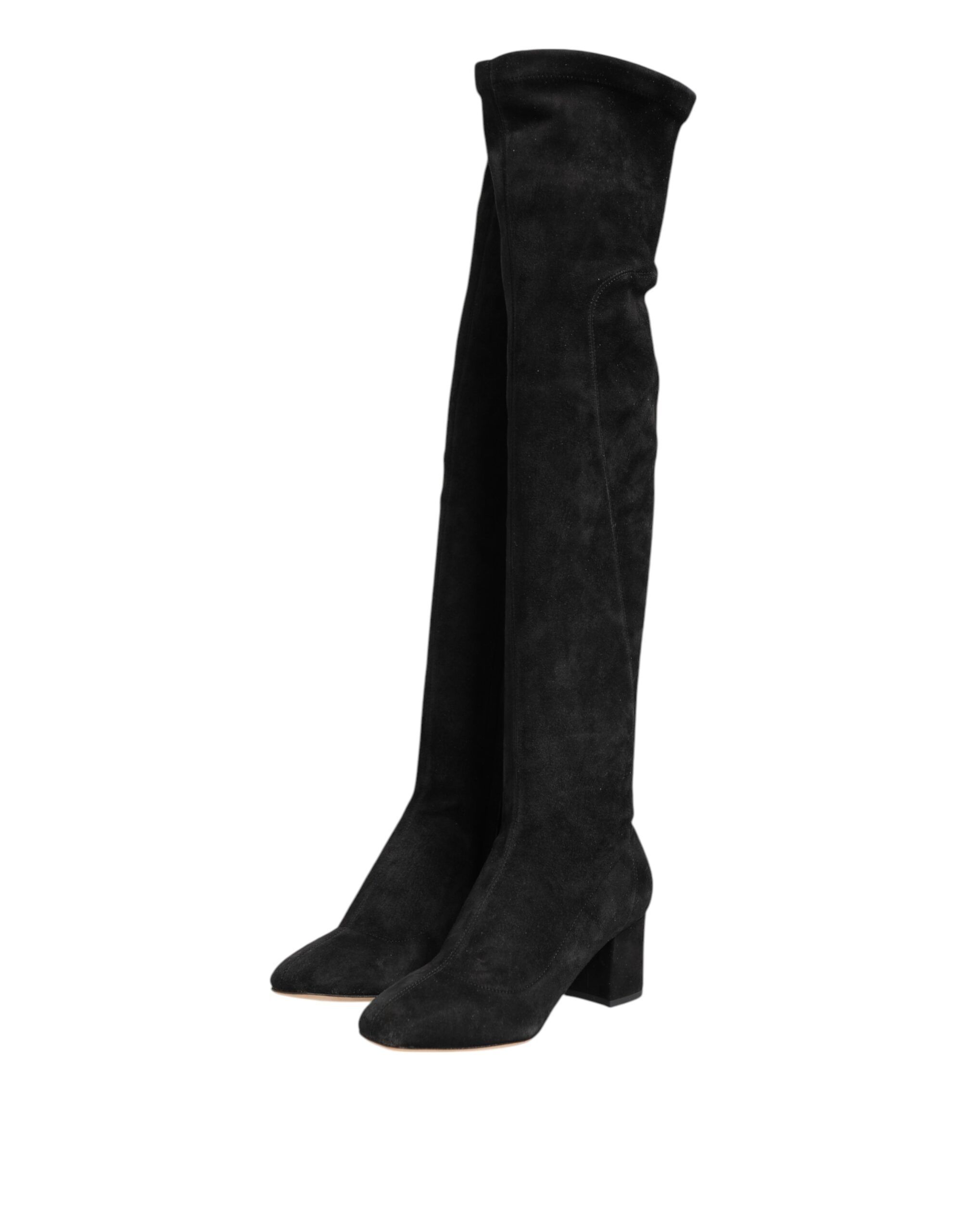 Suede Leather Knee High Boots Women's Shoes - Dolce & Gabbana - Modalova