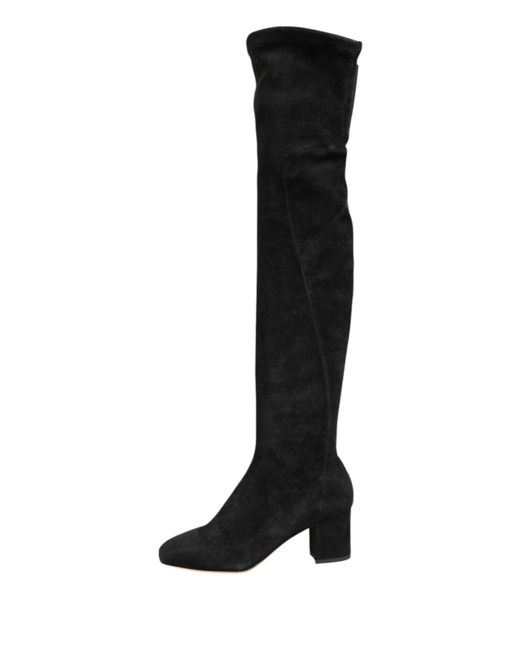 Suede Leather Knee High Boots Women's Shoes - Dolce & Gabbana - Modalova