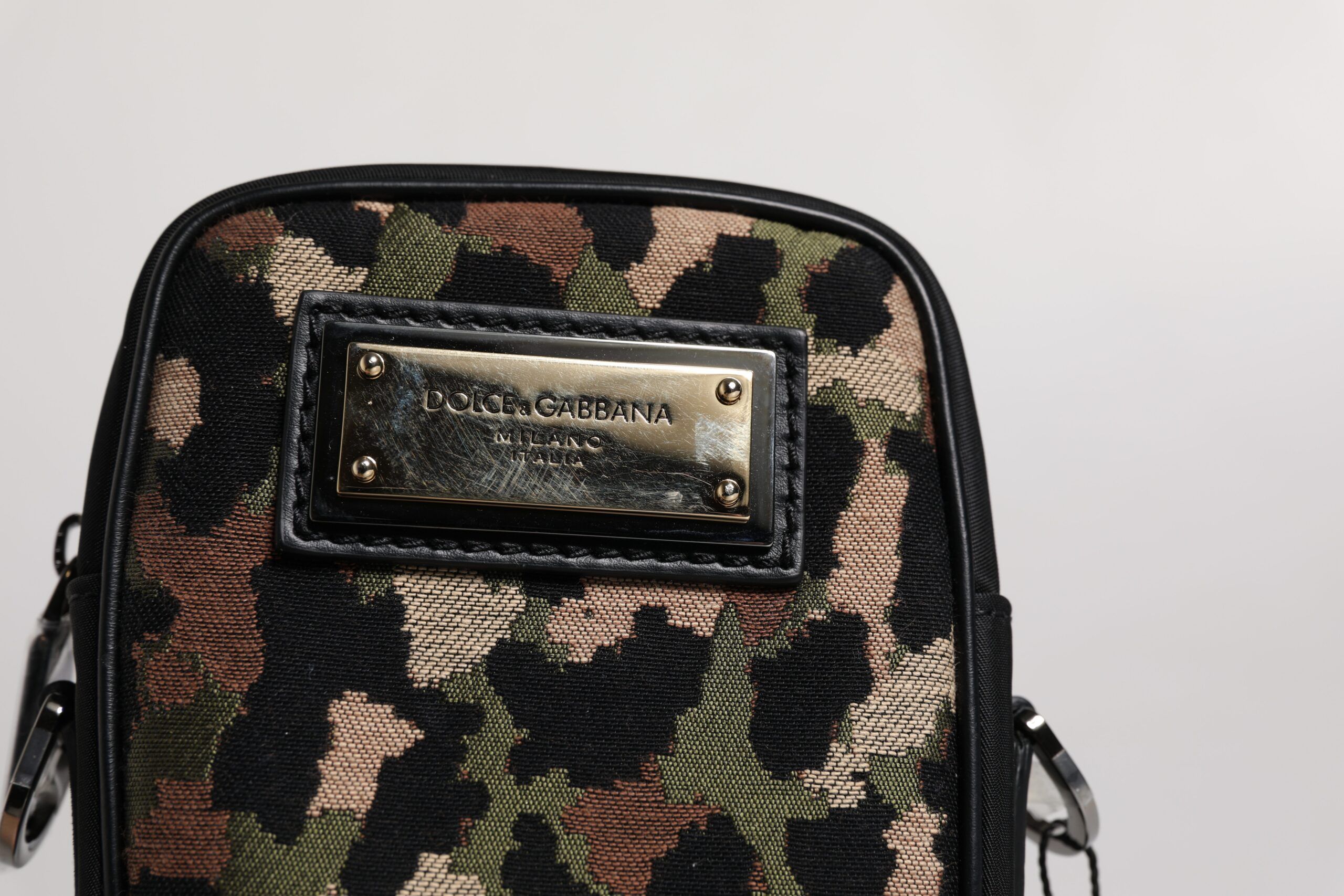 Leopard Jacquard Logo Plaque Neck Strap Men's Bag (Pre-Owned) - Dolce & Gabbana - Modalova