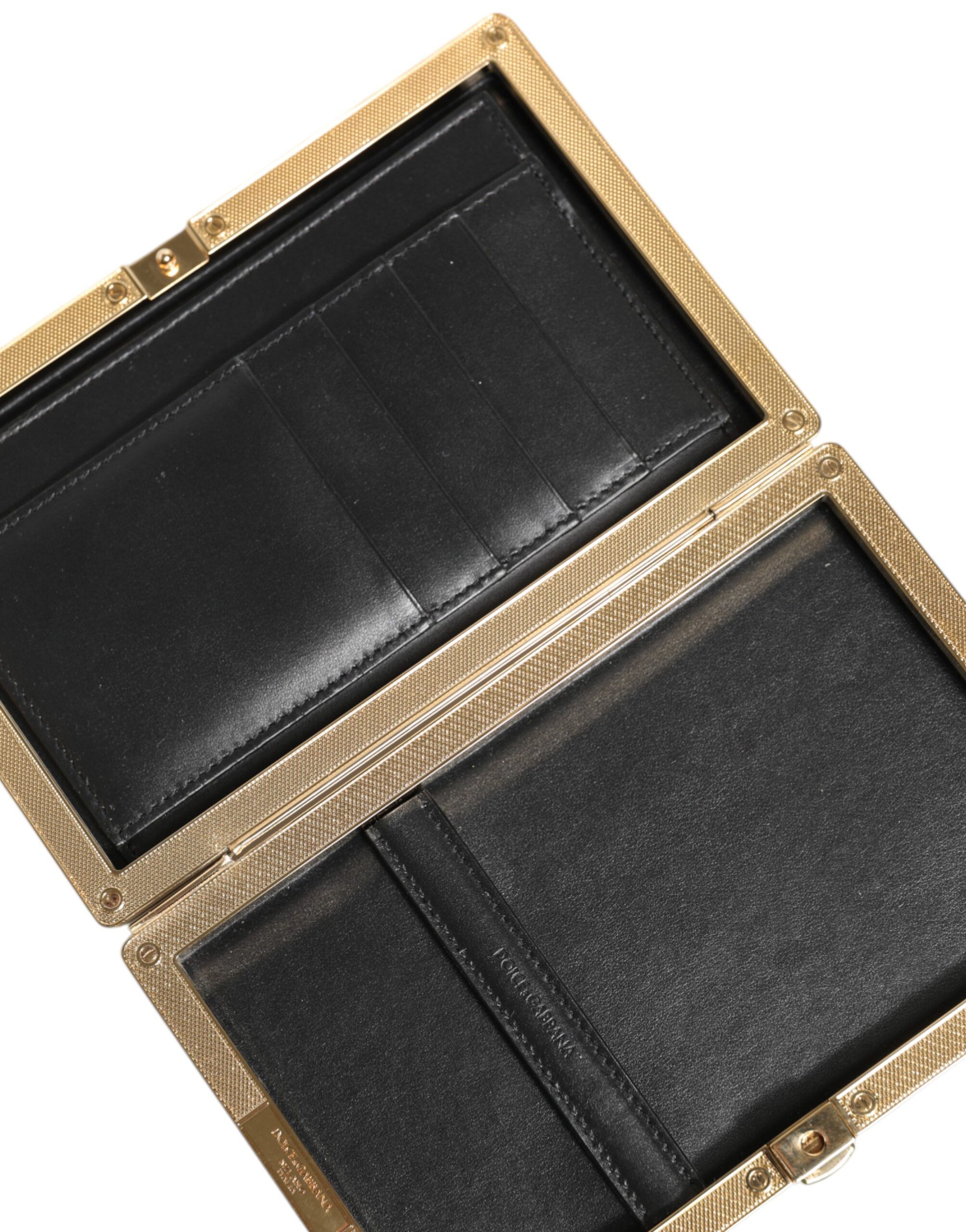 Leather Gold Frame Clutch Evening Party Purse Men's Bag (Pre-Owned) - Dolce & Gabbana - Modalova