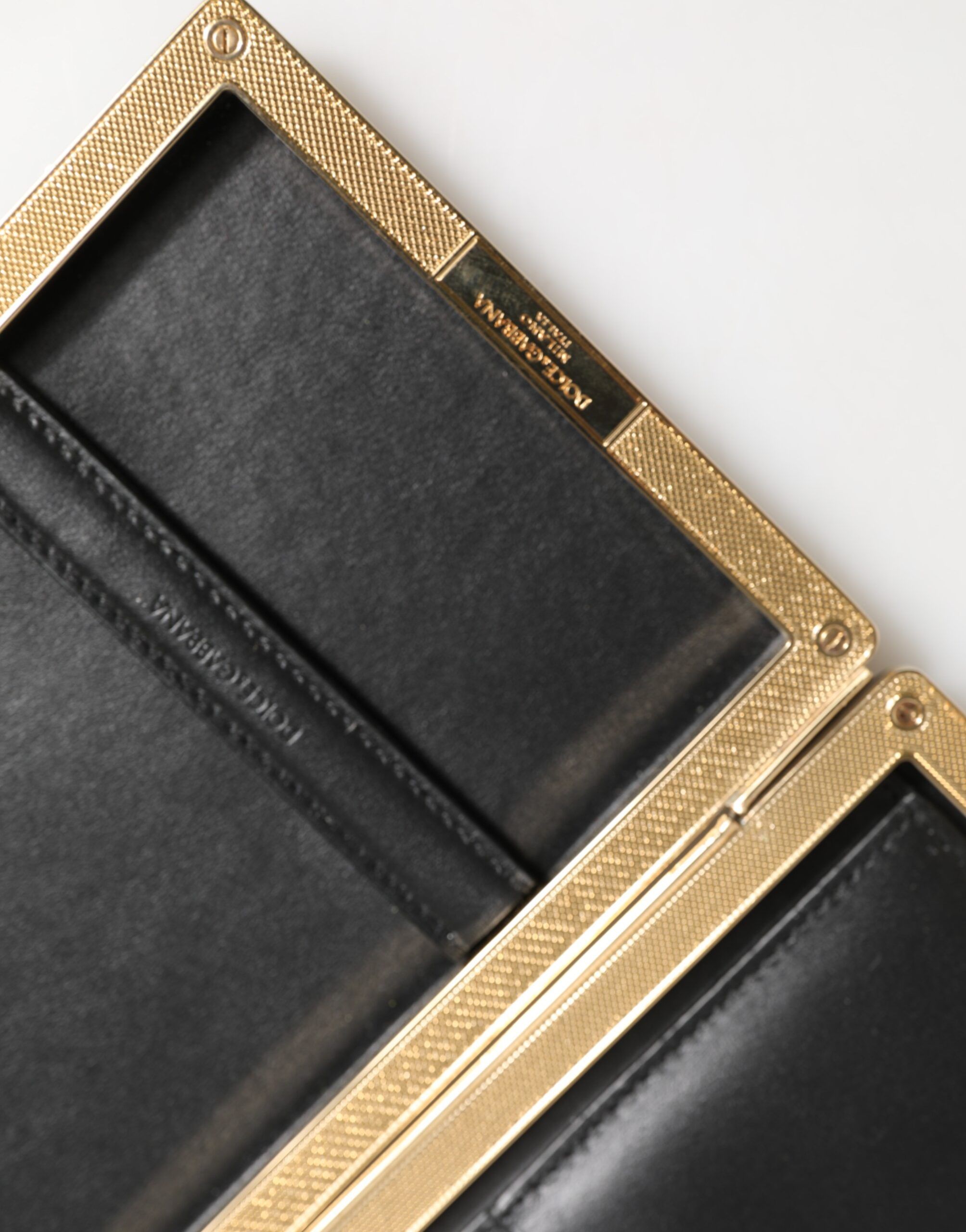 Leather Gold Frame Clutch Evening Party Purse Men's Bag (Pre-Owned) - Dolce & Gabbana - Modalova