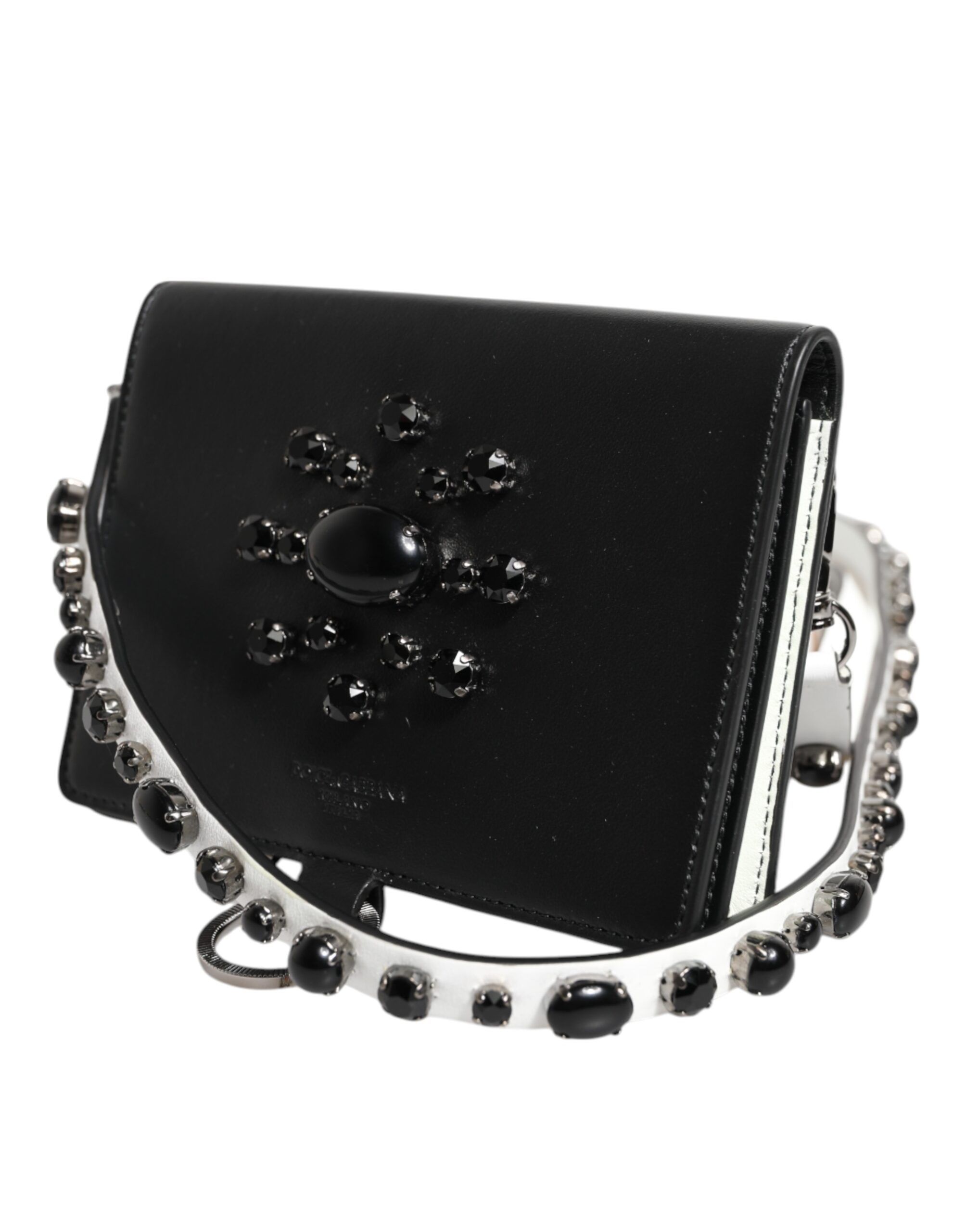 Leather Crystal Embellished Card Holder Women's Wallet - Dolce & Gabbana - Modalova