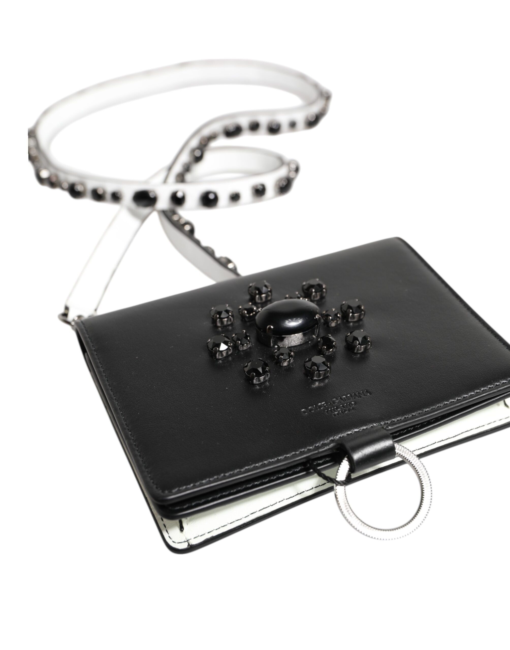 Leather Crystal Embellished Card Holder Women's Wallet - Dolce & Gabbana - Modalova