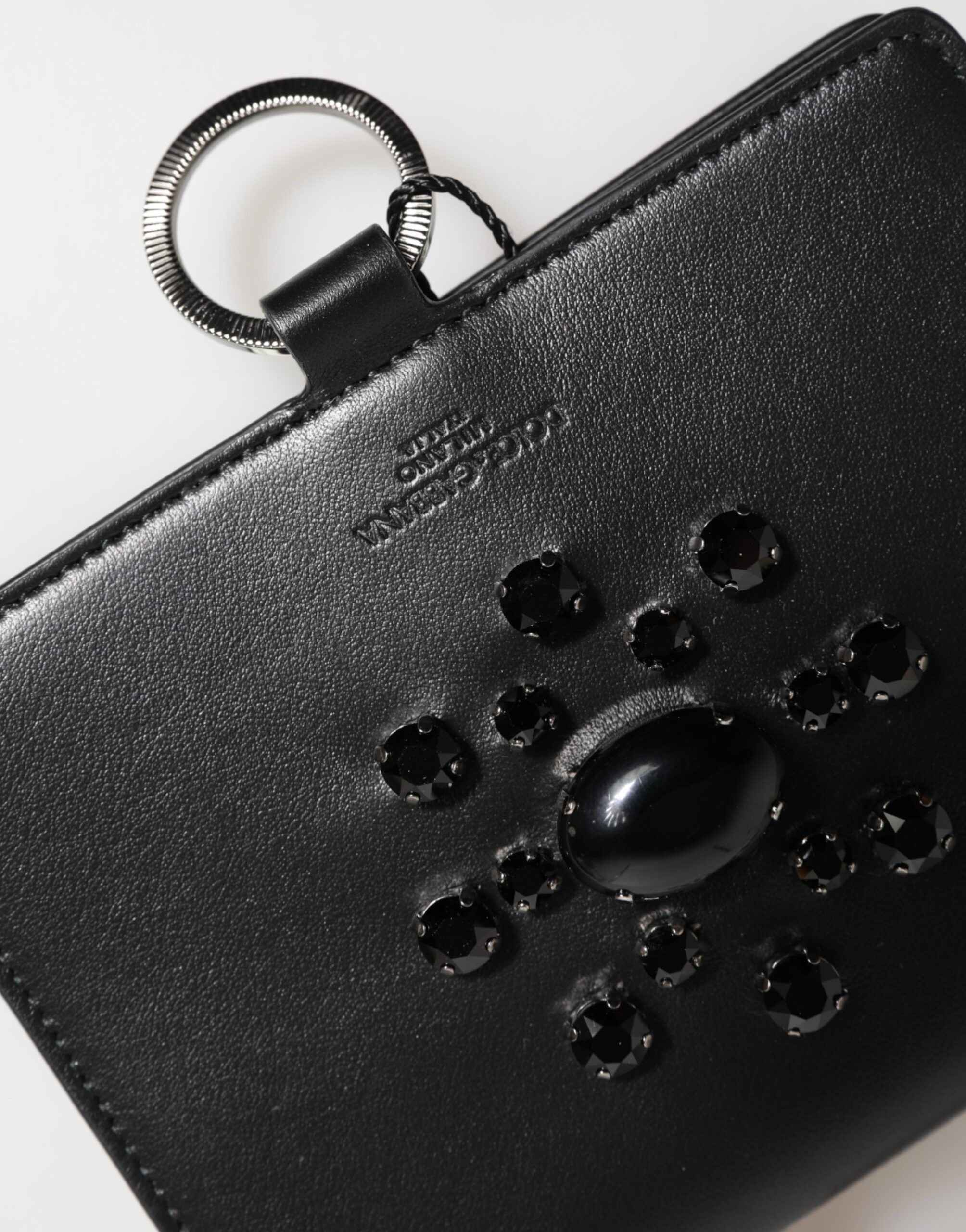 Leather Crystal Embellished Card Holder Women's Wallet - Dolce & Gabbana - Modalova