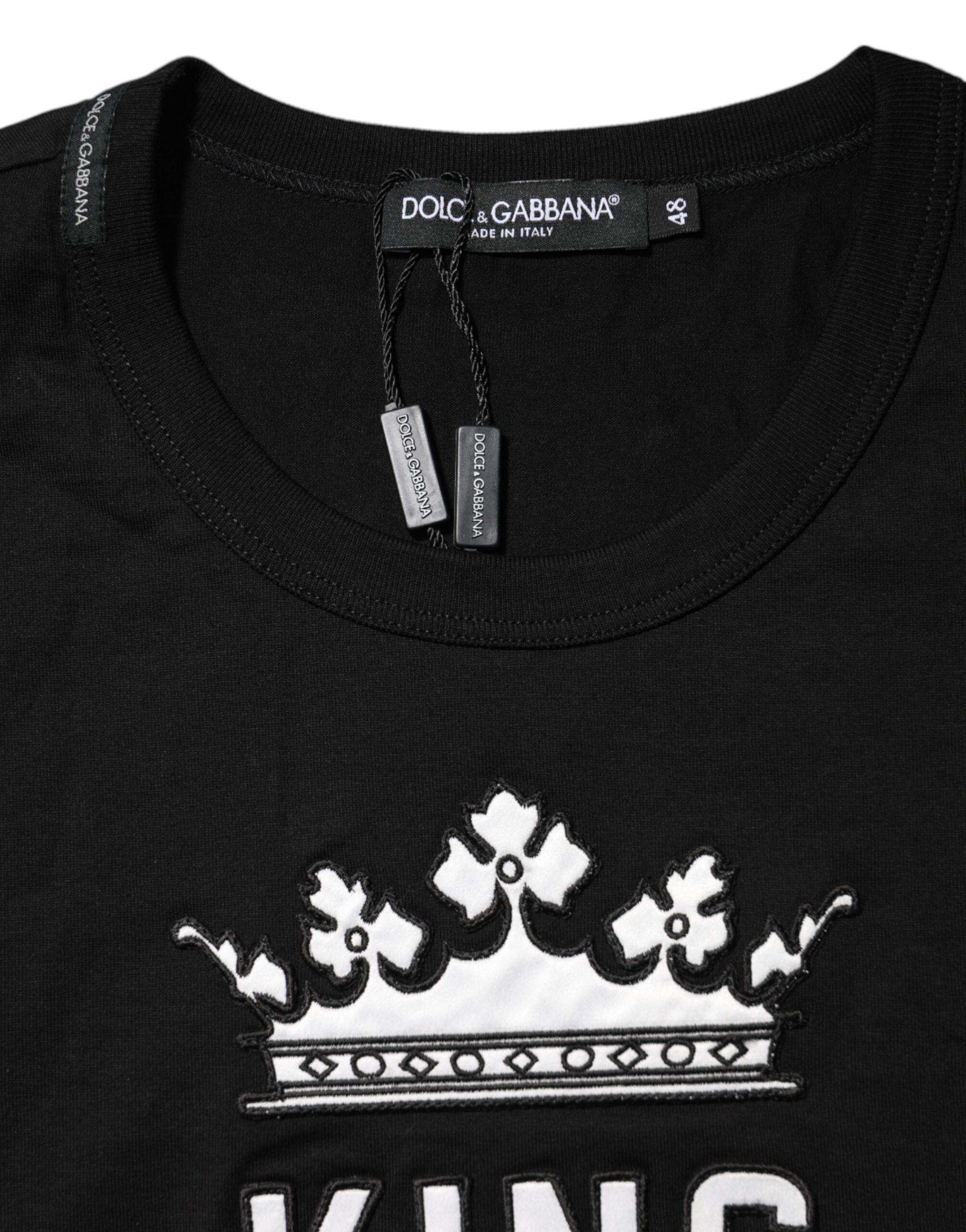 DG King Crown Cotton Crew Neck Men's T-shirt - Dolce & Gabbana - Modalova