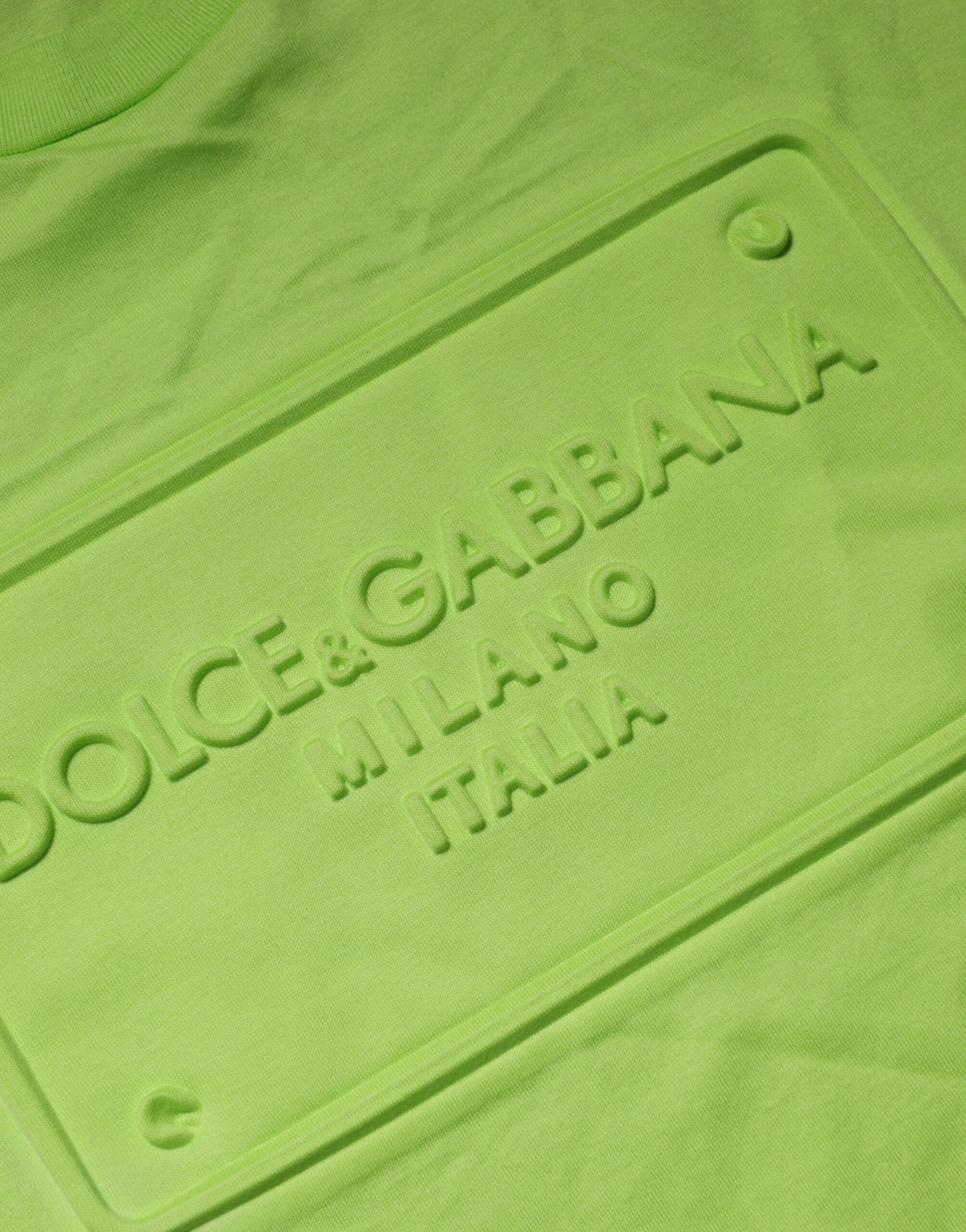 Embossed Logo Cotton Crew Neck Men's T-shirt - Dolce & Gabbana - Modalova
