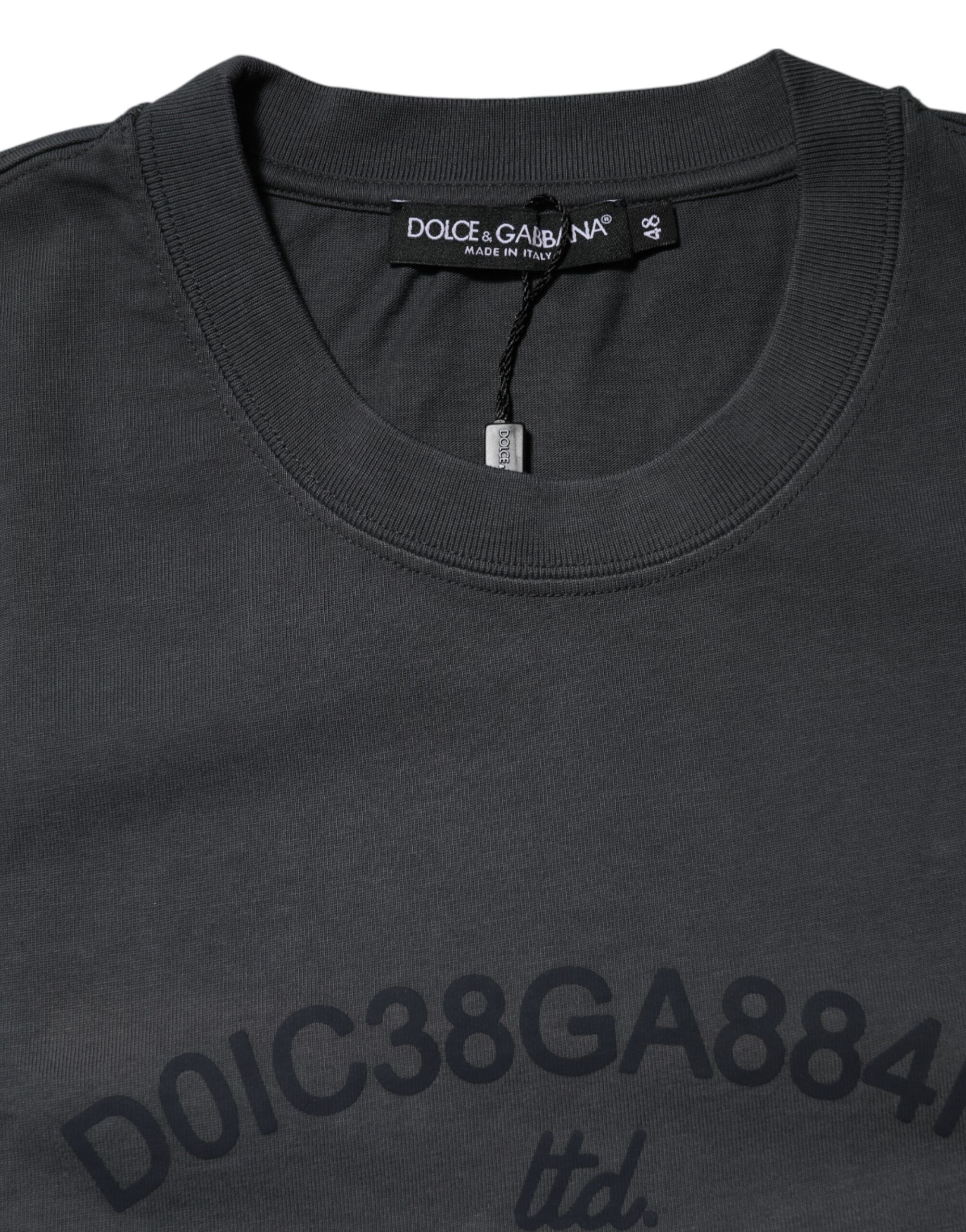 Logo Graphic Cotton Crew Neck Men's T-shirt (Pre-Owned) - Dolce & Gabbana - Modalova